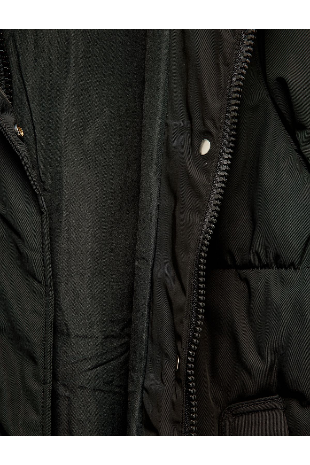 Koton-Oversize Puffer Jacket with Hooded Snap Button and Zipper 8