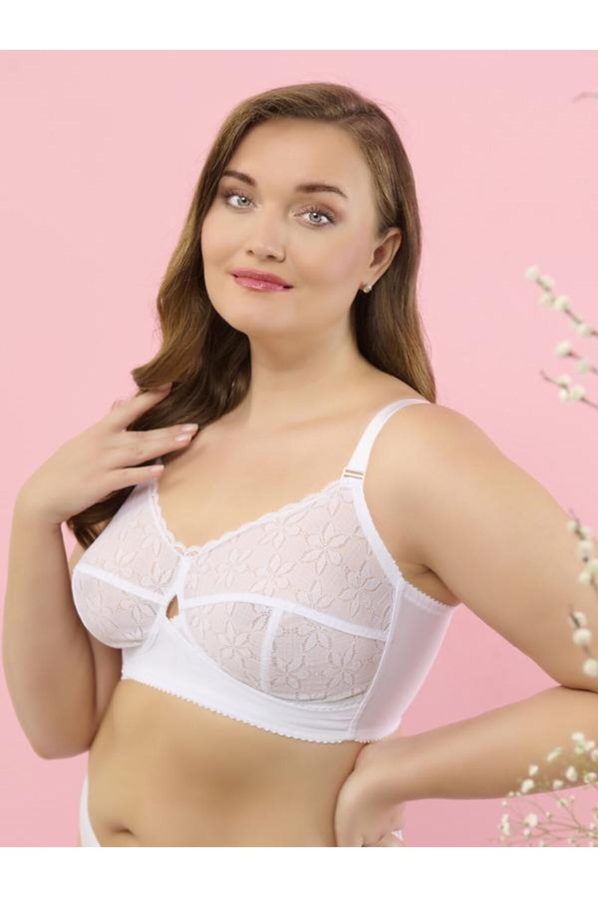 Yeni İnci-2 Size Reducer and Gatherer Without Underwire (Without Wire) Boxed Lace Bra Without Cup 1350 3
