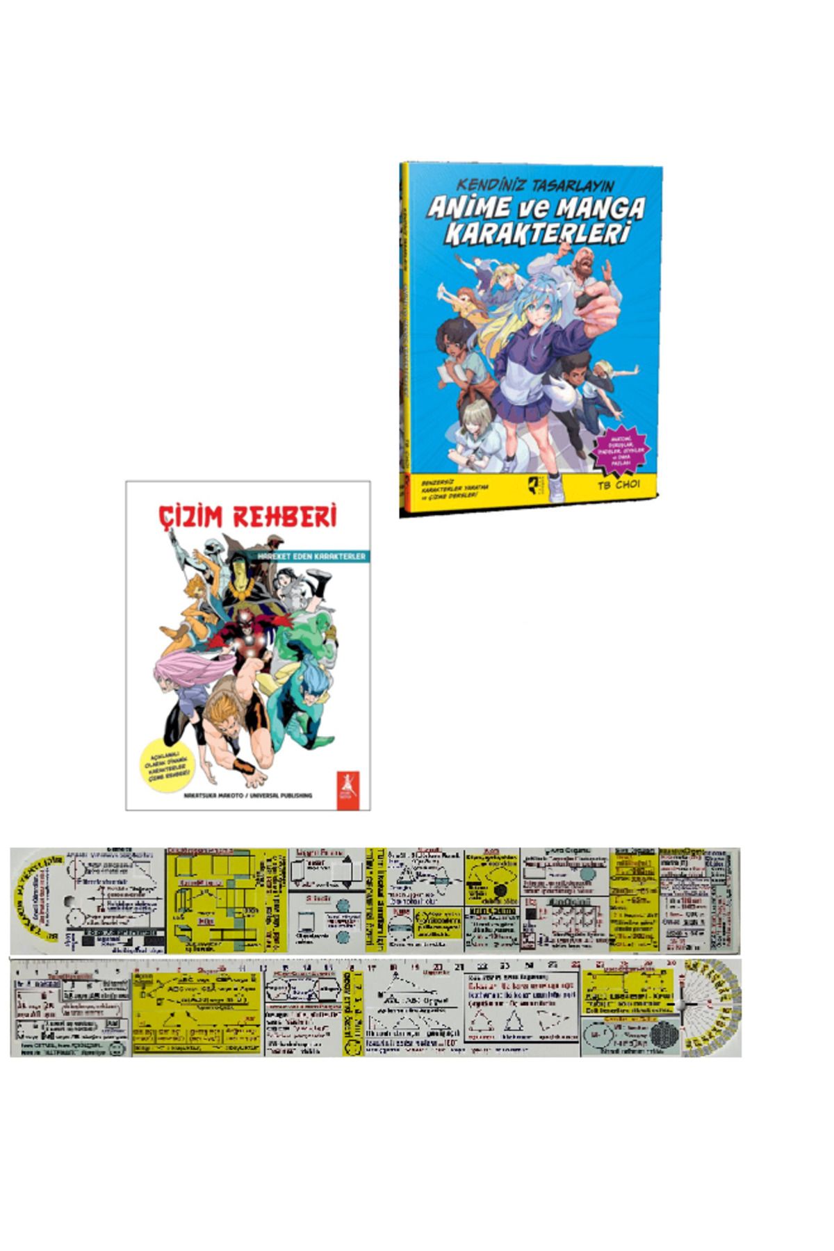 Artemis Yayınları Çizim Rehberi + Anime ve Manga Karakterleri 2'li Set + Mat. Öğreten Cetvel