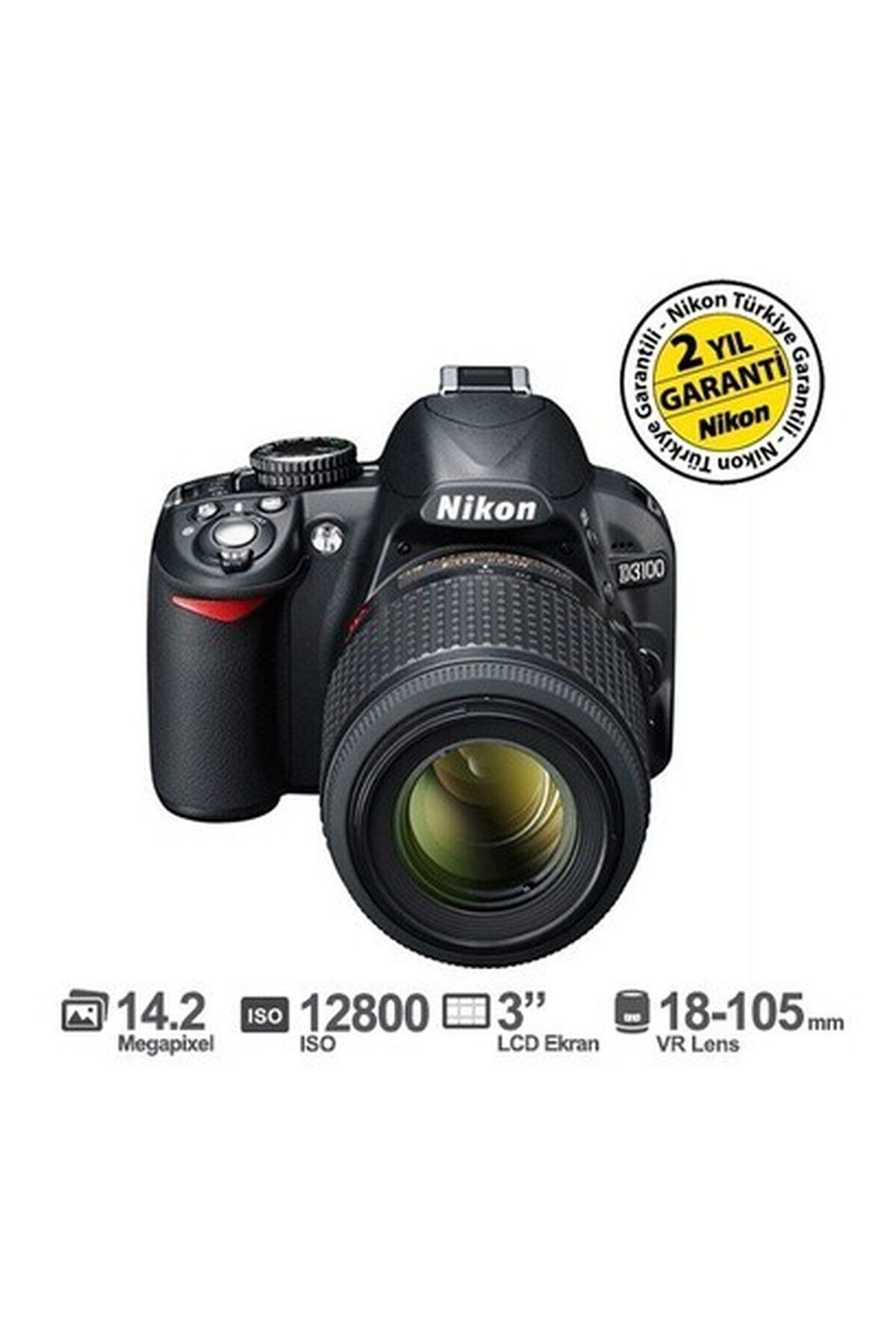 NİKON Nikon D3100 18-105 VR Kit 14.2 MP 3” LCD DSLR Dijital Fotoğraf Makinesi