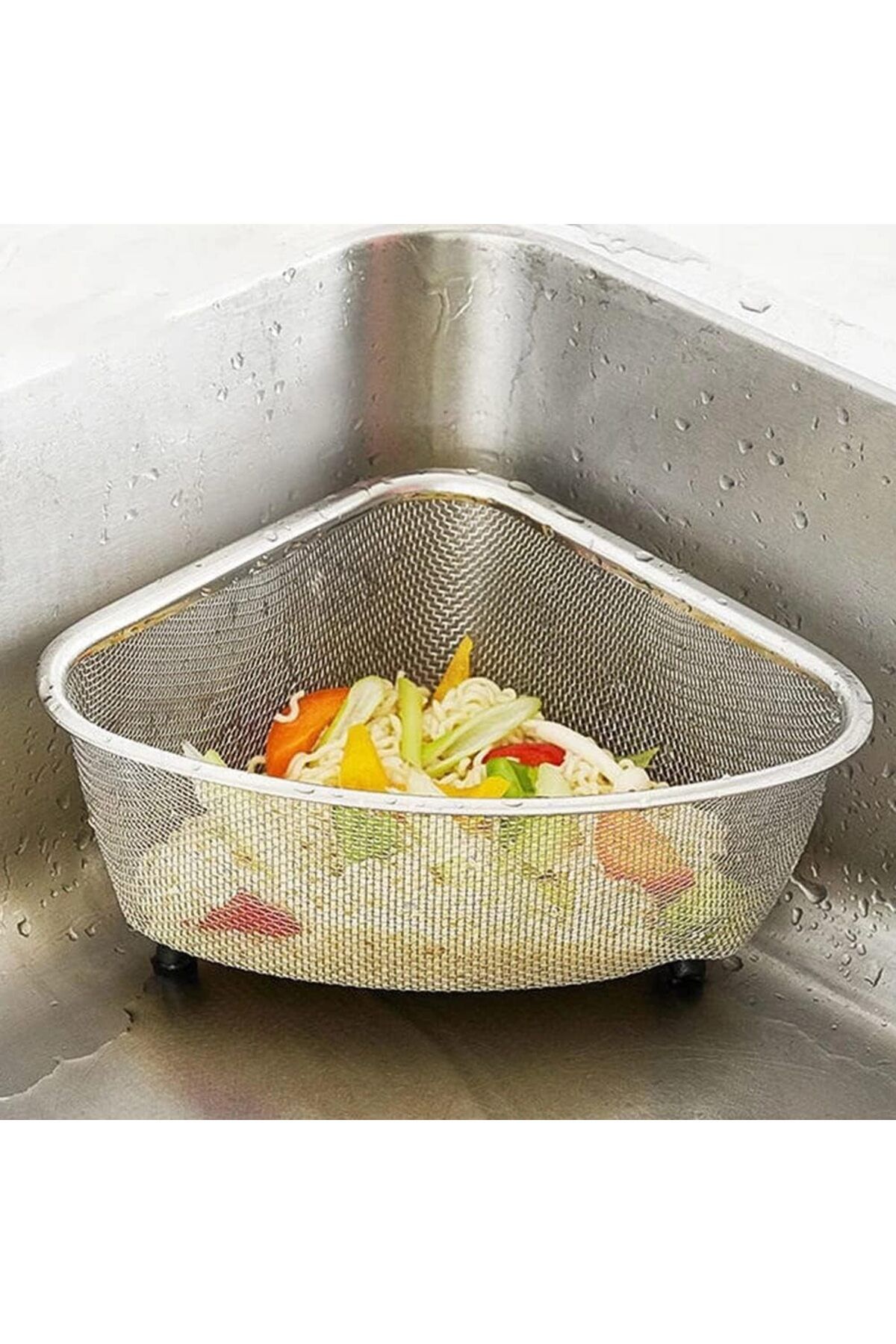 STOREMAX cmllashop Paslanmaz Çelik Ayaklı Lavabo Çöp Süzgeci 18x13x10 Cm | Paslanmaz Çelik Ayaklı Lava