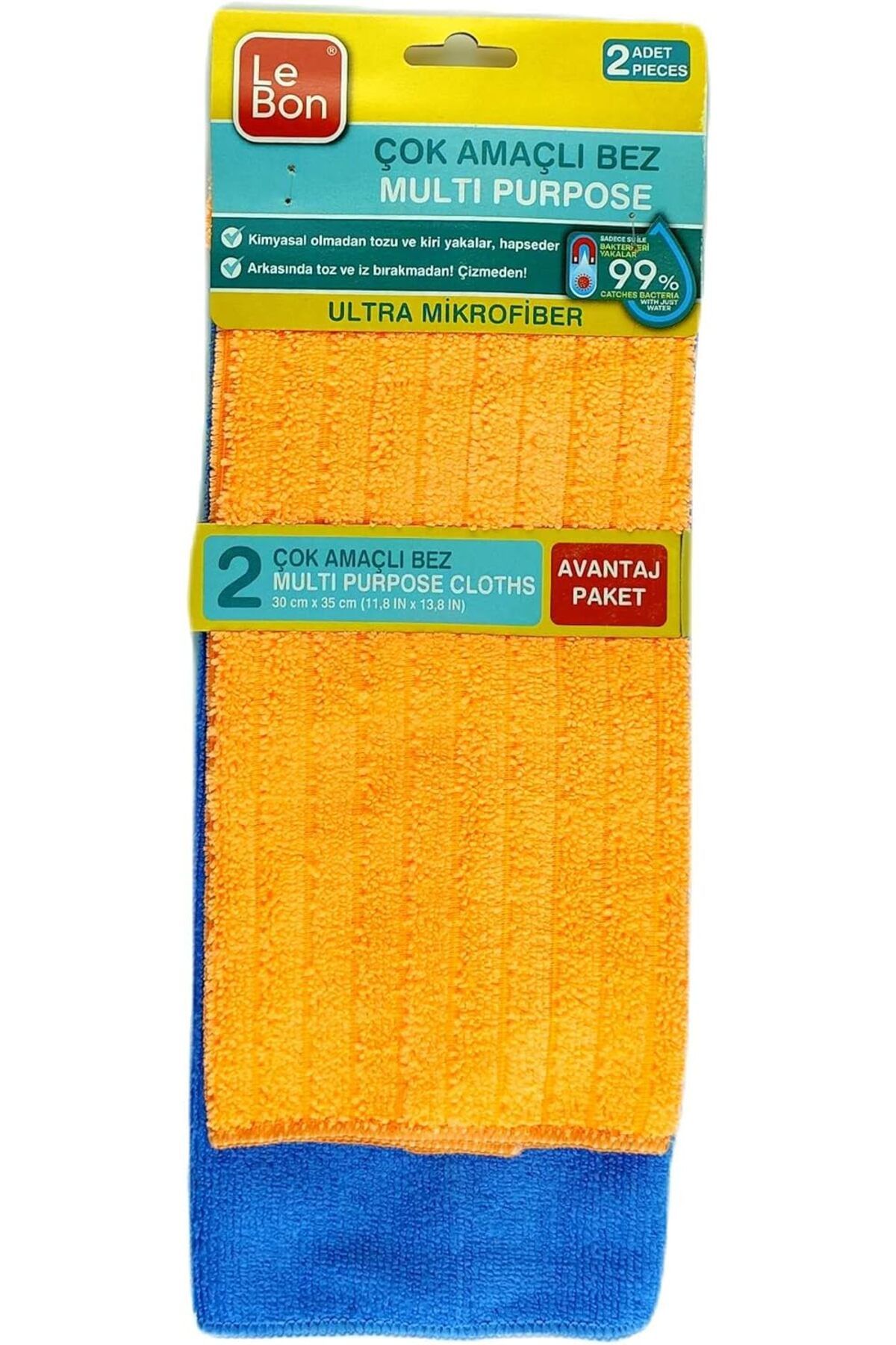 STOREMAX lbstorex Ultra Mikrofiber Çok Amaçlı Temizlik Bezleri, 2'li Paket, Toz ve Kir Yakalayıcı, Yıka