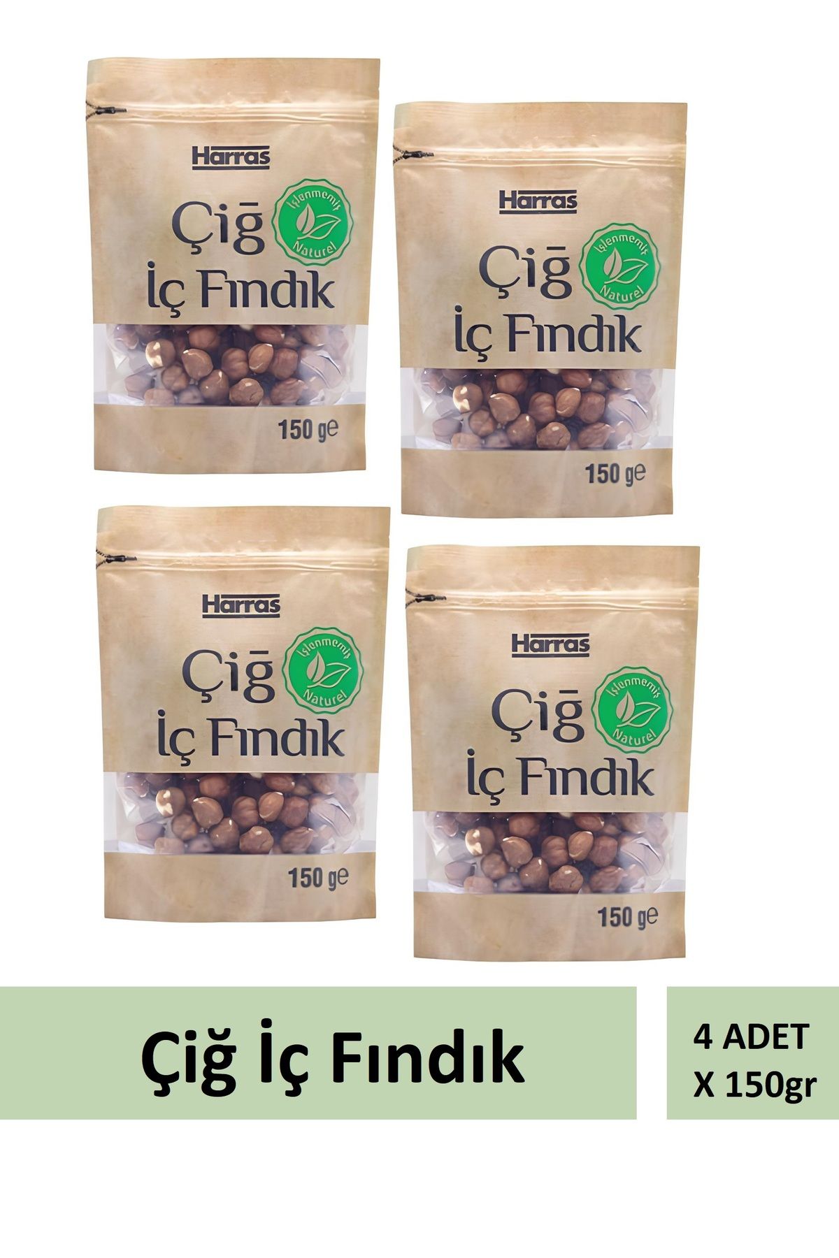 Harras Çiğ fındık içi 4 Paket x 150 gr