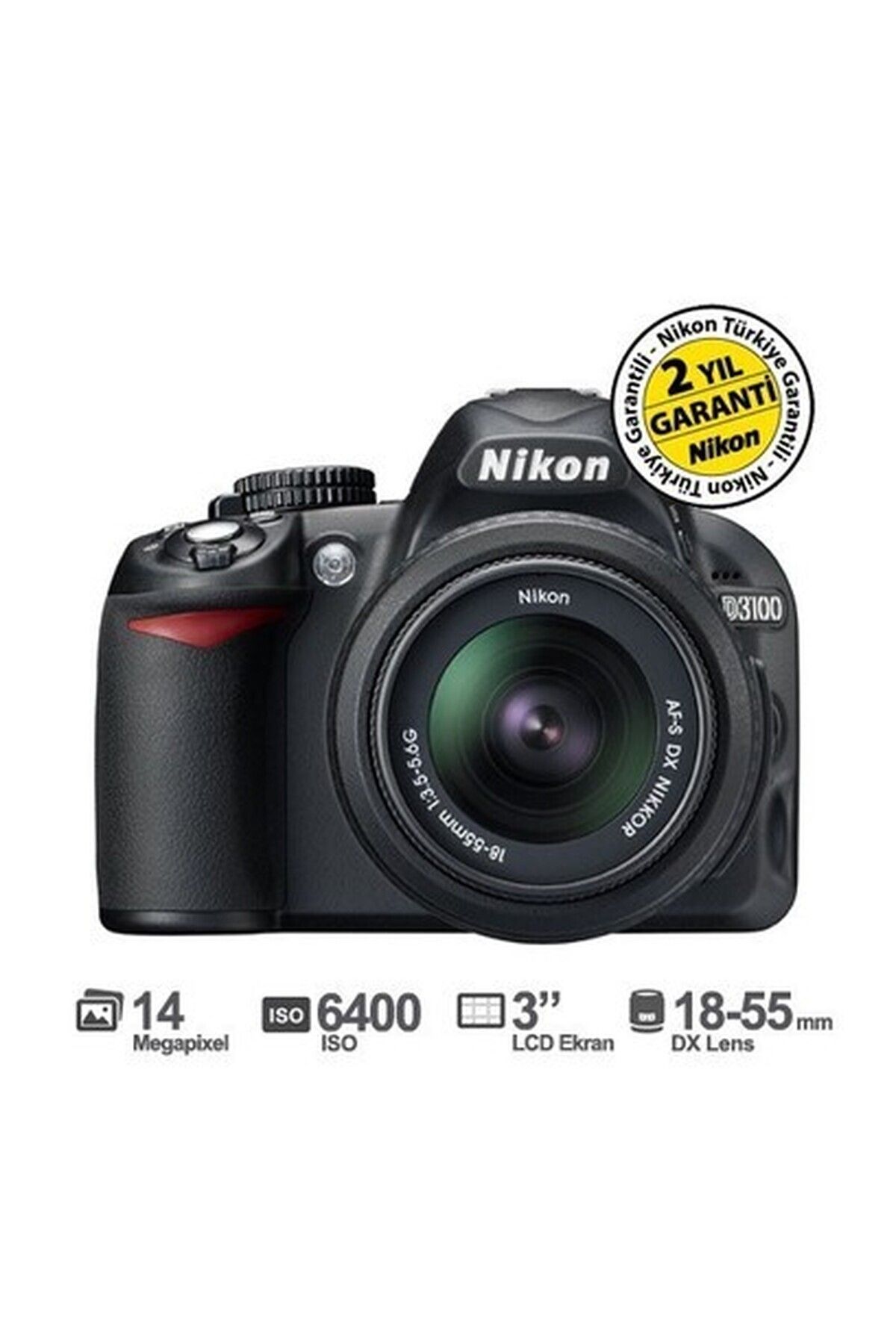 NİKON Nikon D3100 18-55mm DX Kit 14.2 MP 3” LCD DSLR Dijital Fotoğraf Makinesi