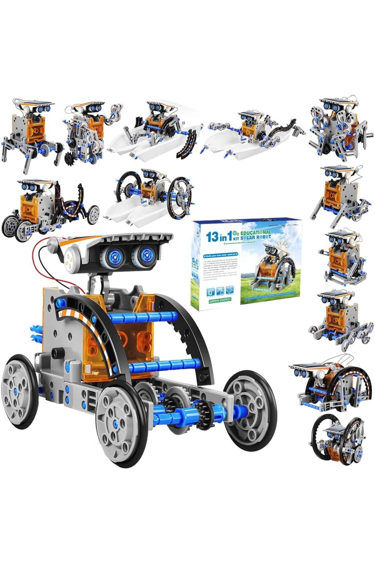 STOREMAX buystoremx Robot Oyuncak 13-in-1 Eğitici Bilim Kiti Güneş Enerjisiyle Çalışan Kendin Yap Robot