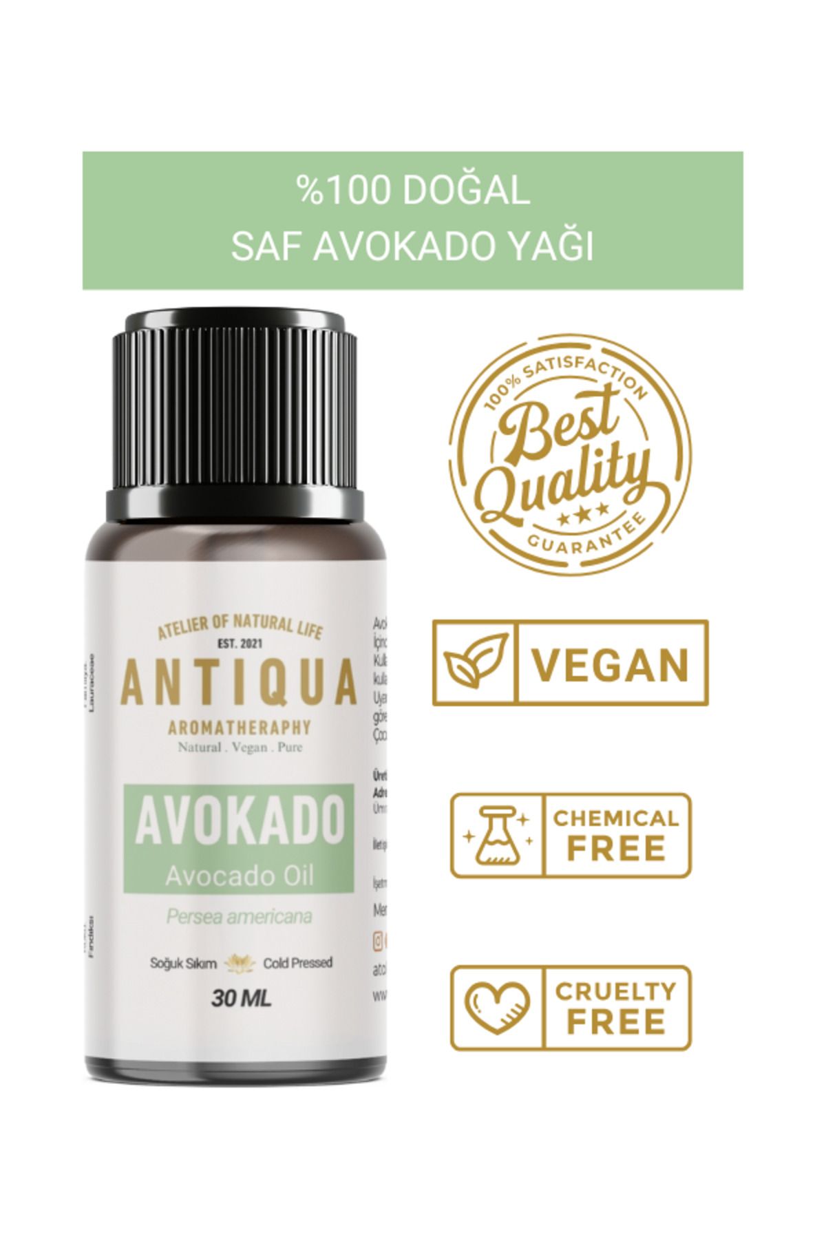 Antiqua Aromaterapi Avokado Yağı 30 Ml (%100 doğal ve Saf) Kuru ve Hassas Cltlerin Kurtarıcısı!!!