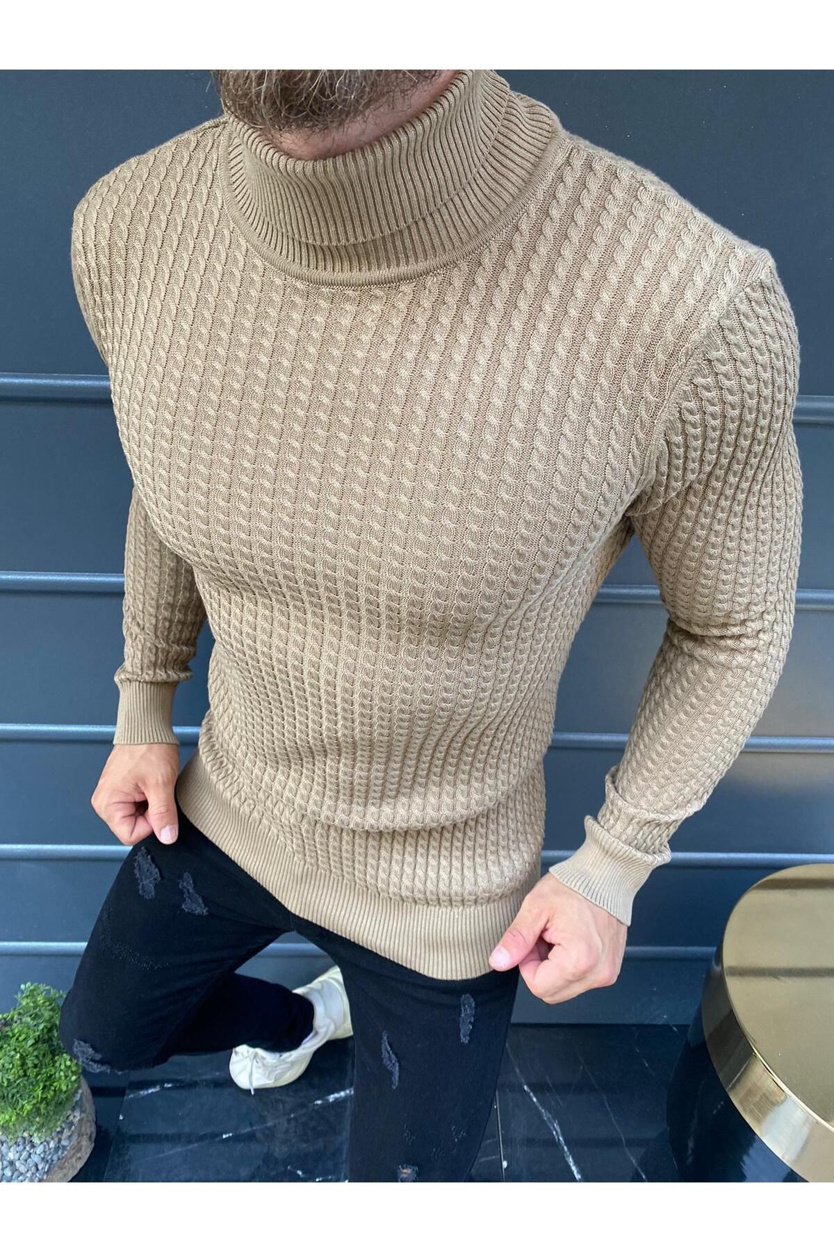 elkumoda-Slim Fit Natural Cotton Turtleneck Sweater Non Pilling Comfortable Stretchy Slim Fit Knitwear Sweater 1