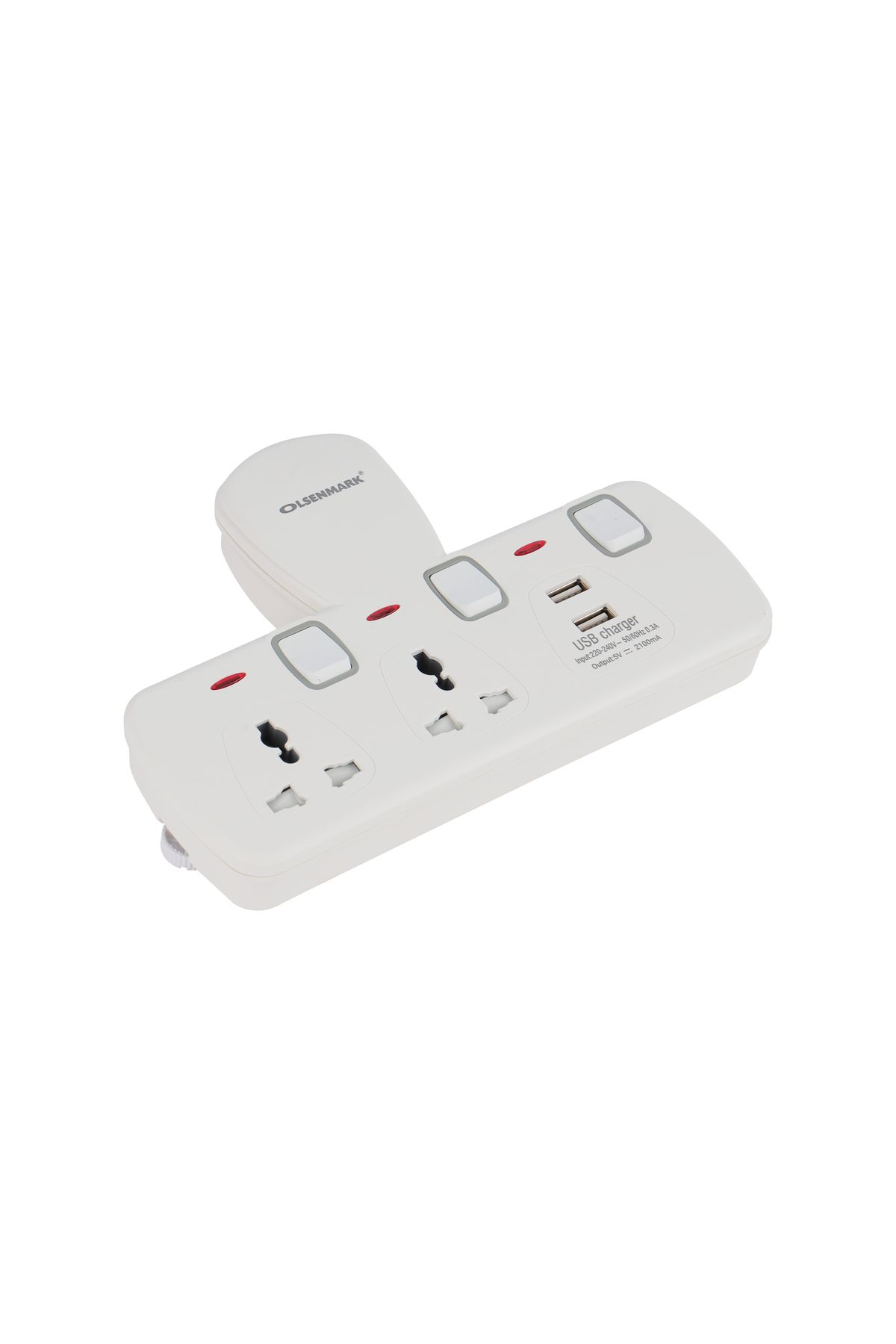 Olsenmark-2-Way Power Wall Socket with Individual Switches- OMES1860D 2