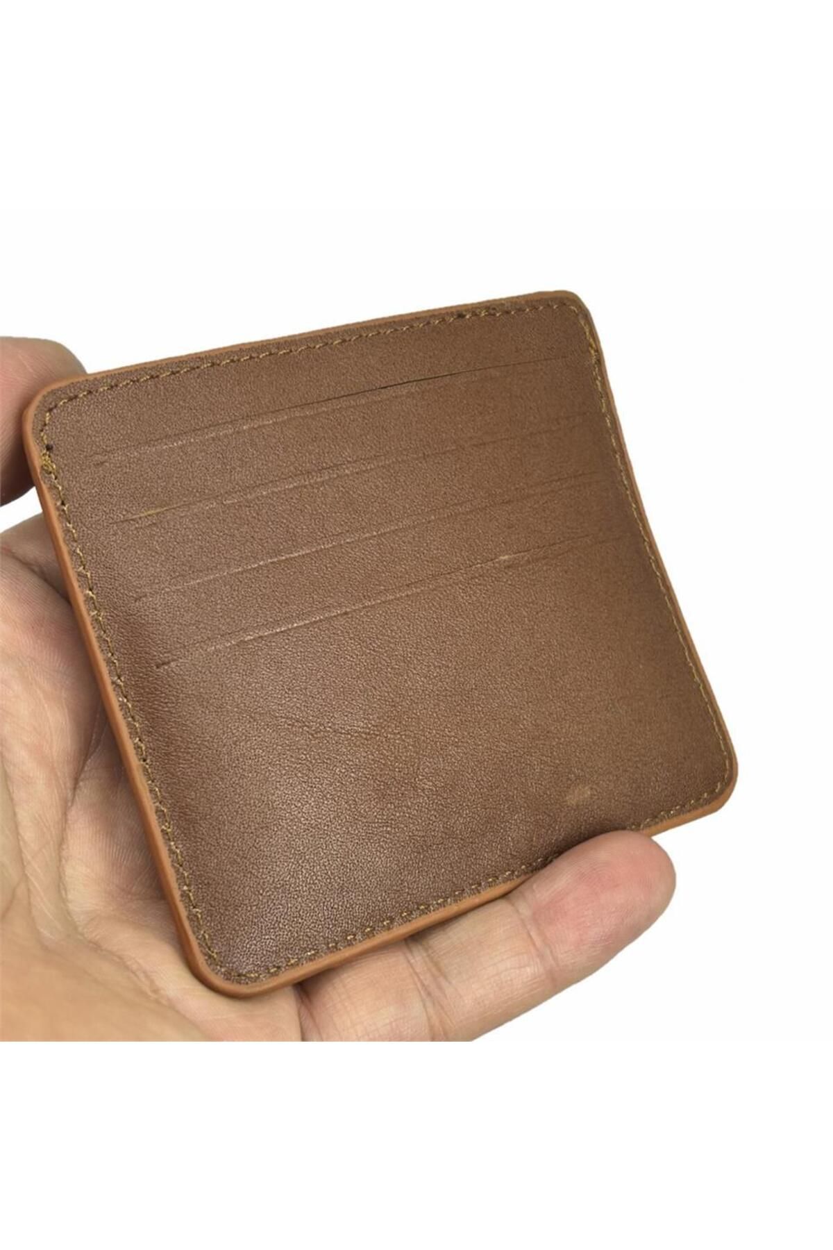 DİGA-Genuine Leather 8 Compartment Card Holder Tan 4