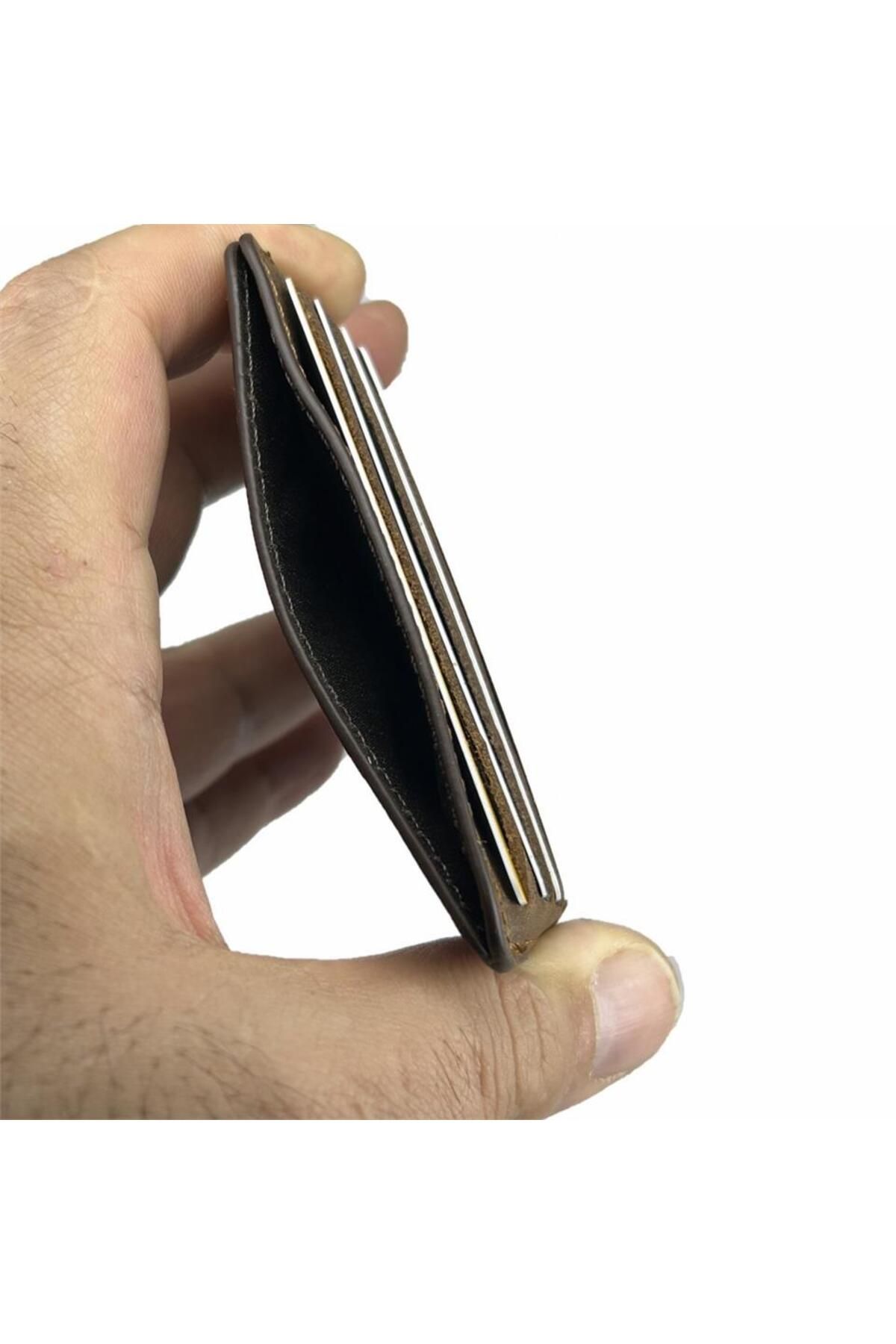 DİGA-8 Compartment Genuine Leather Card Holder - Crazy Brown 4