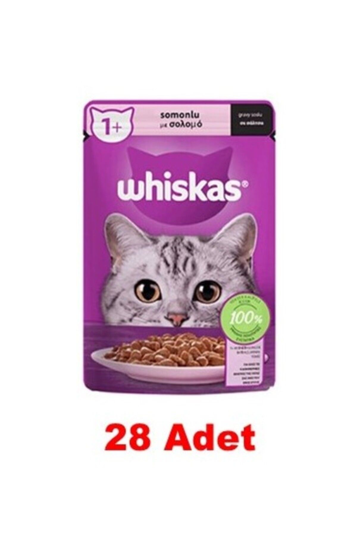 Whiskas Somon Balıklı Yaş Kedi Maması 85 gr*28 adet