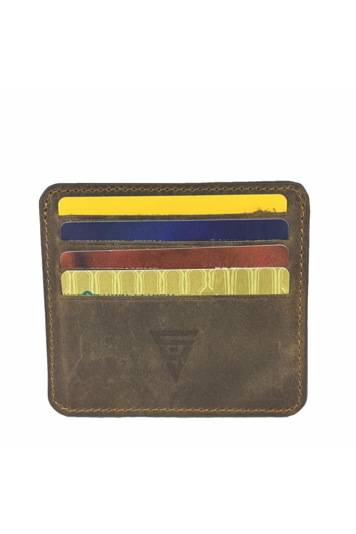 DİGA-8 Compartment Genuine Leather Card Holder - Crazy Brown 3