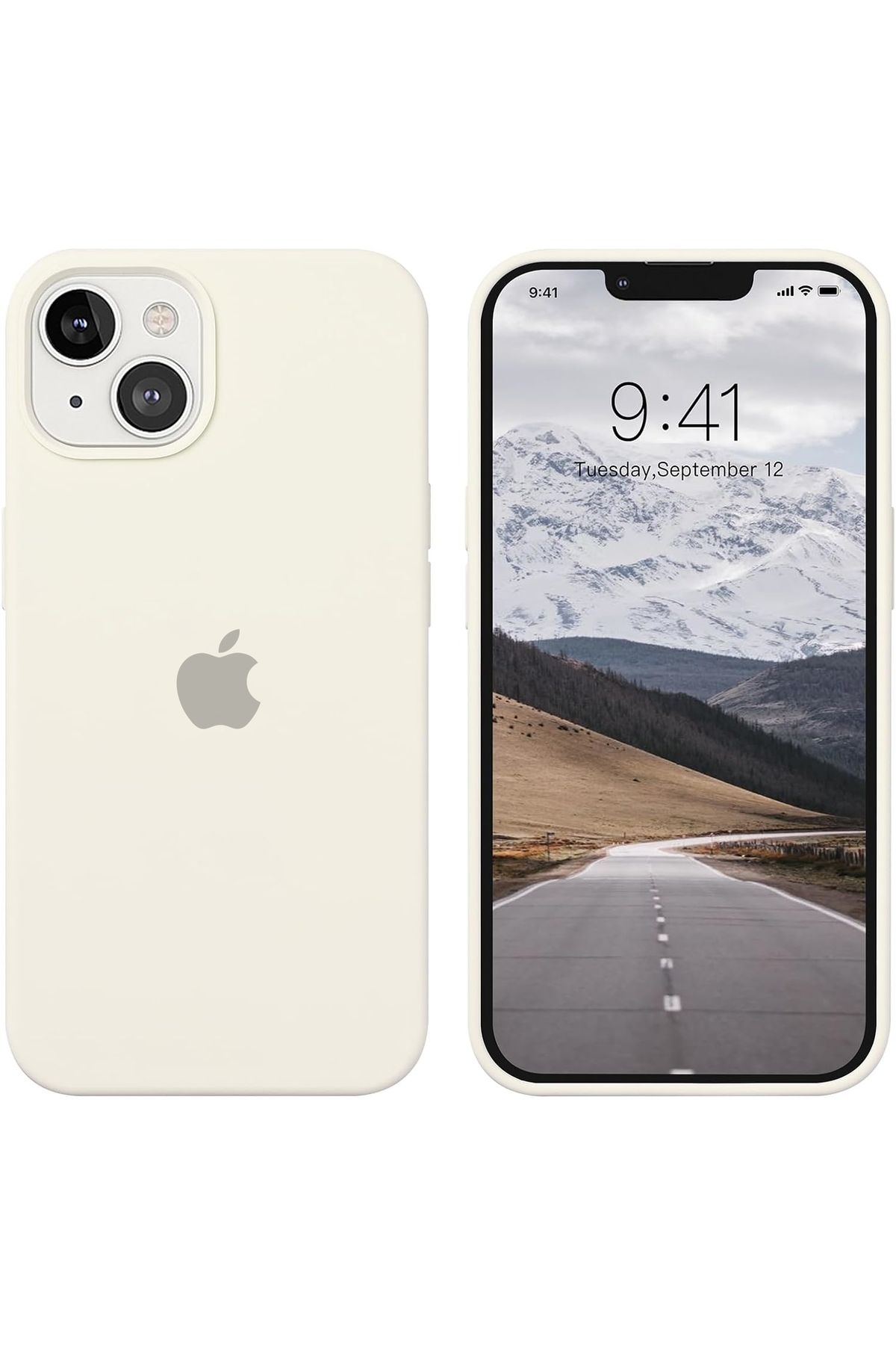 izzytech iPhone 14 Plus / 15 Plus Kılıf ile Logolu Silikon Kılıf Lansman Kılıf Kapak Kılıf