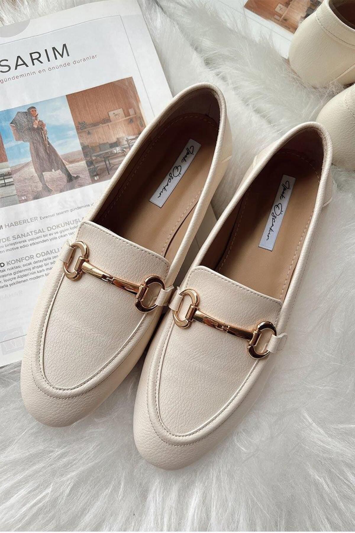 labor collection Vegan Deri Kadın babet loafer