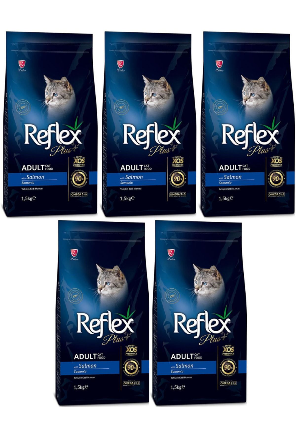 Reflex Plus Somonlu Yetişkin Kedi Maması 1,5kg - 5 Adet