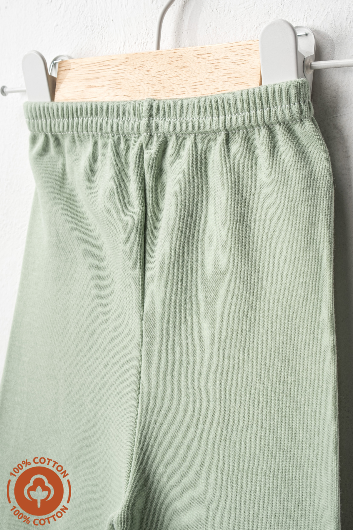 Miniel Unisex Bebek Penye Organik Pamuklu 0-6 Ay Patikli Bebek Pantolon Tek Alt Basic Model fotoğrafı 2 (önizleme)