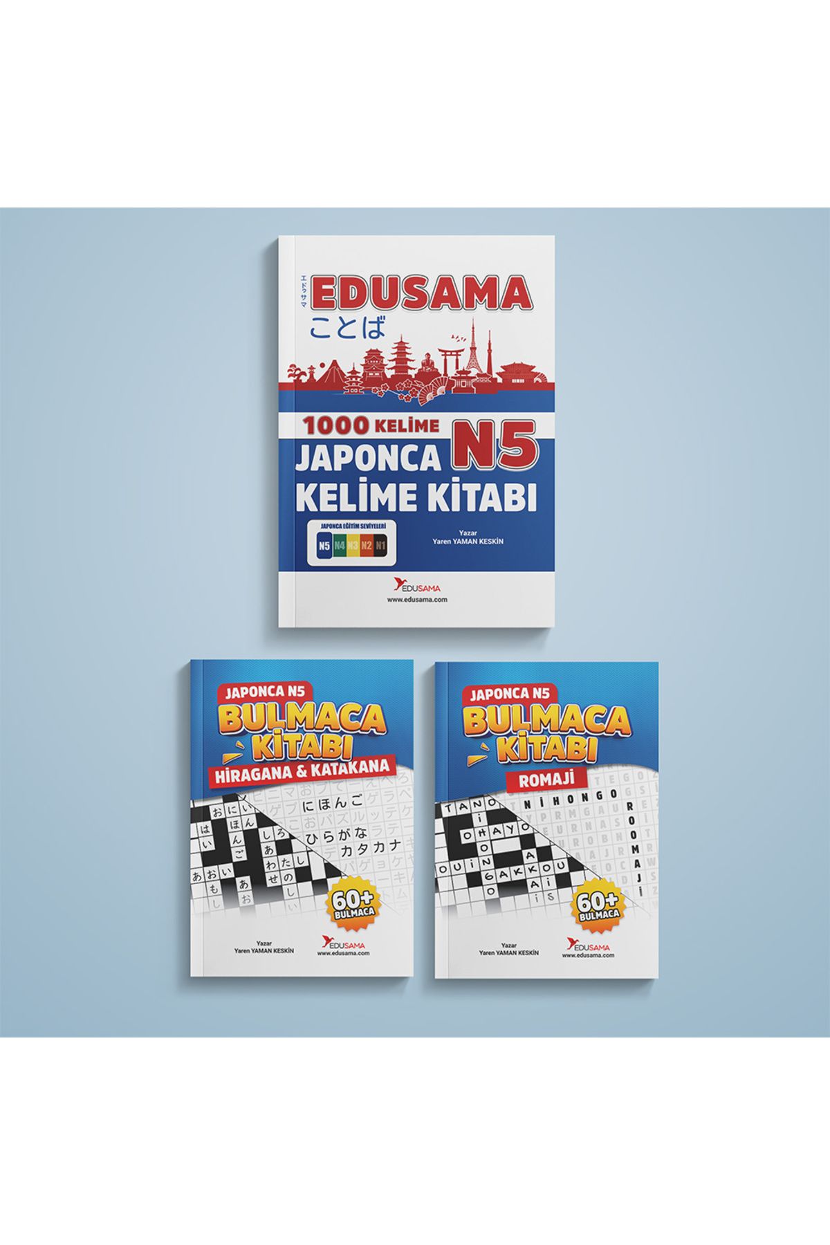 EDUSAMA Japonca N5 Kelime Geliştirme Seti 3'lü Kitap