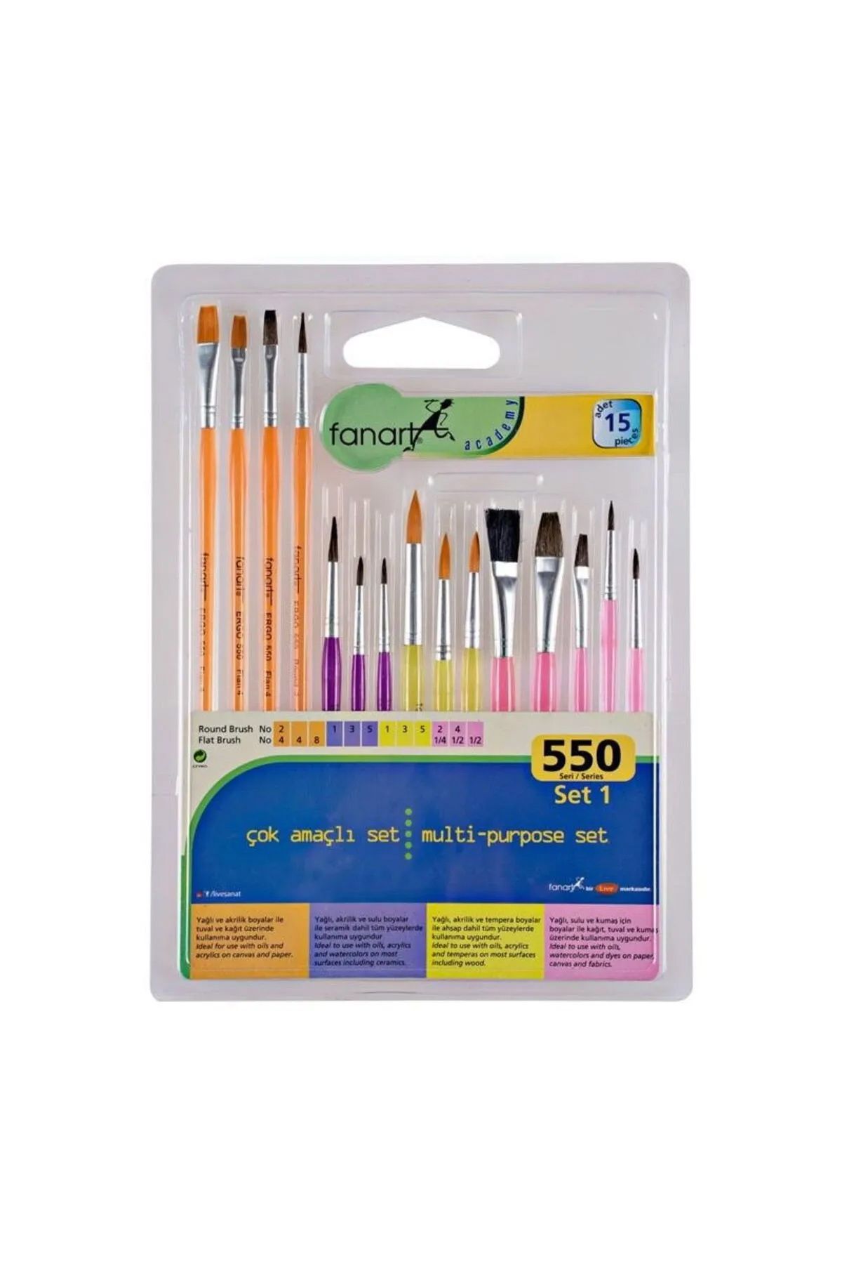 artline Fanart Academy 550 Seri Fırça Seti 1