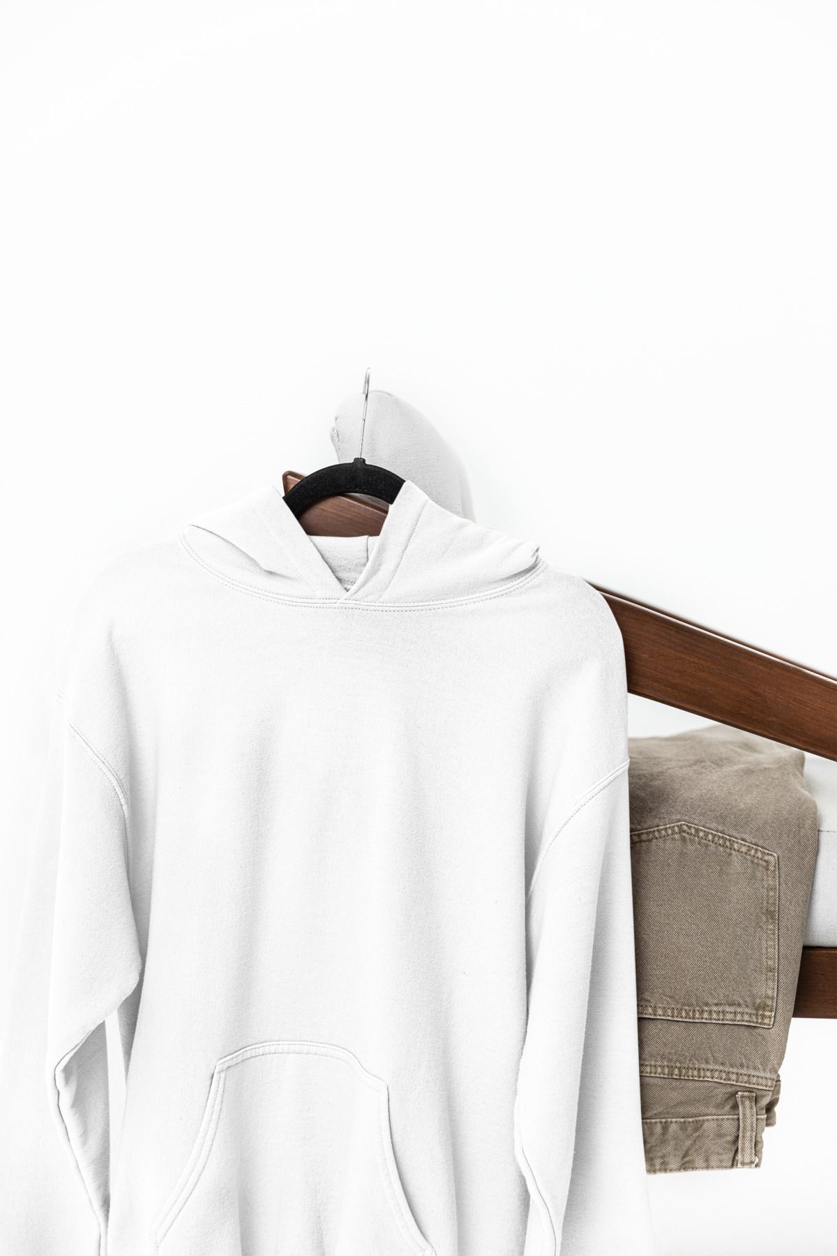 SVART WEAR Premium Beyaz Hoodie Sweatshirt