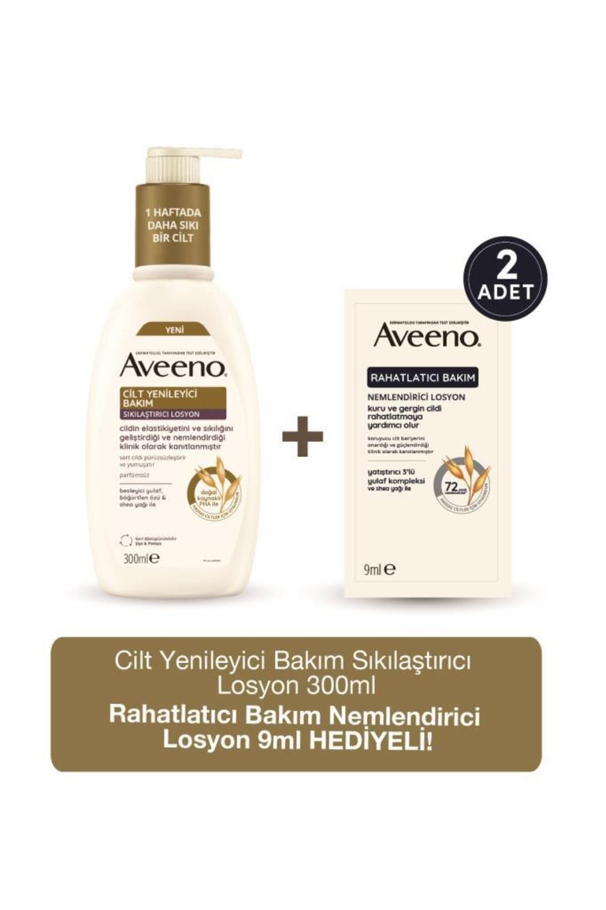 AVEENO Skin Renewal Sıkılaştırıcı Losyon 300ml+Deneme Boy Hediye