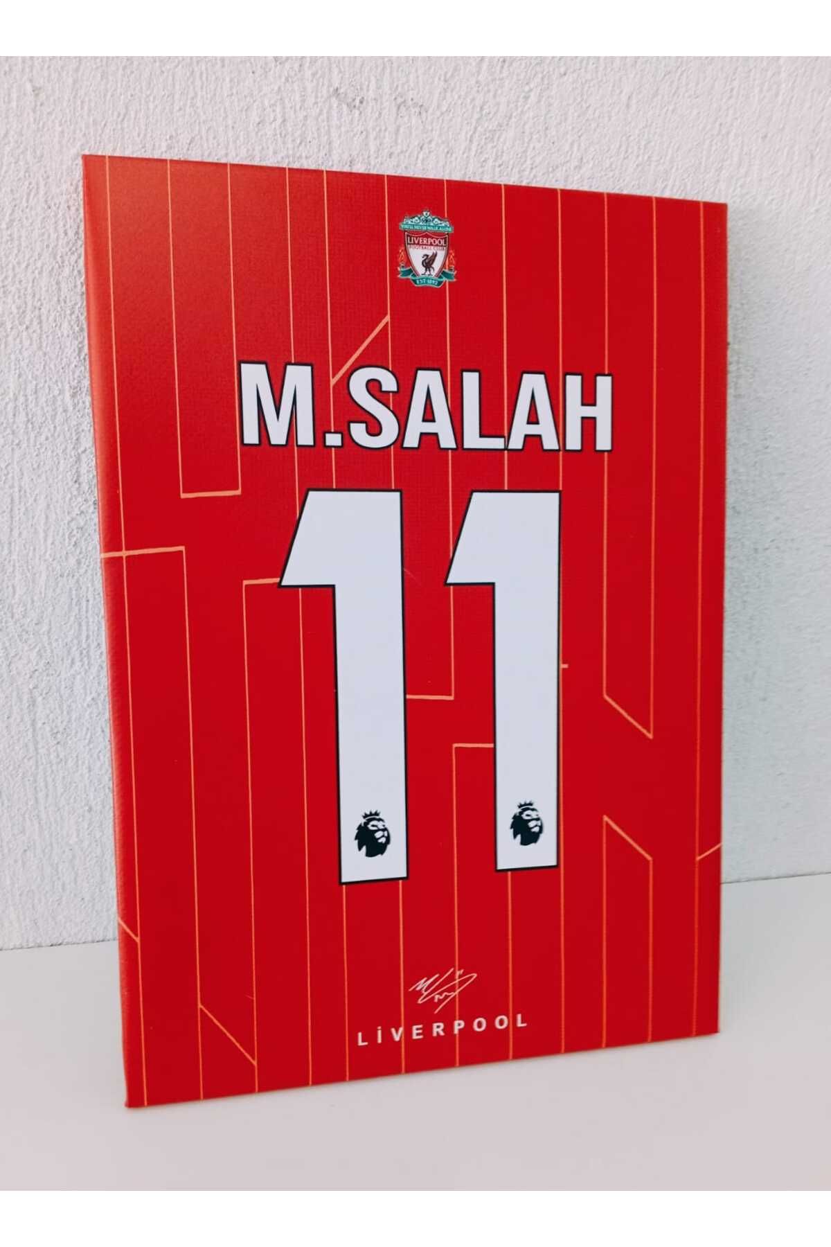 Erdizayn 30x42 cm Muhammed Salah Liverpool Forma Tasarımlı Dekoratif Kanvas Tablo