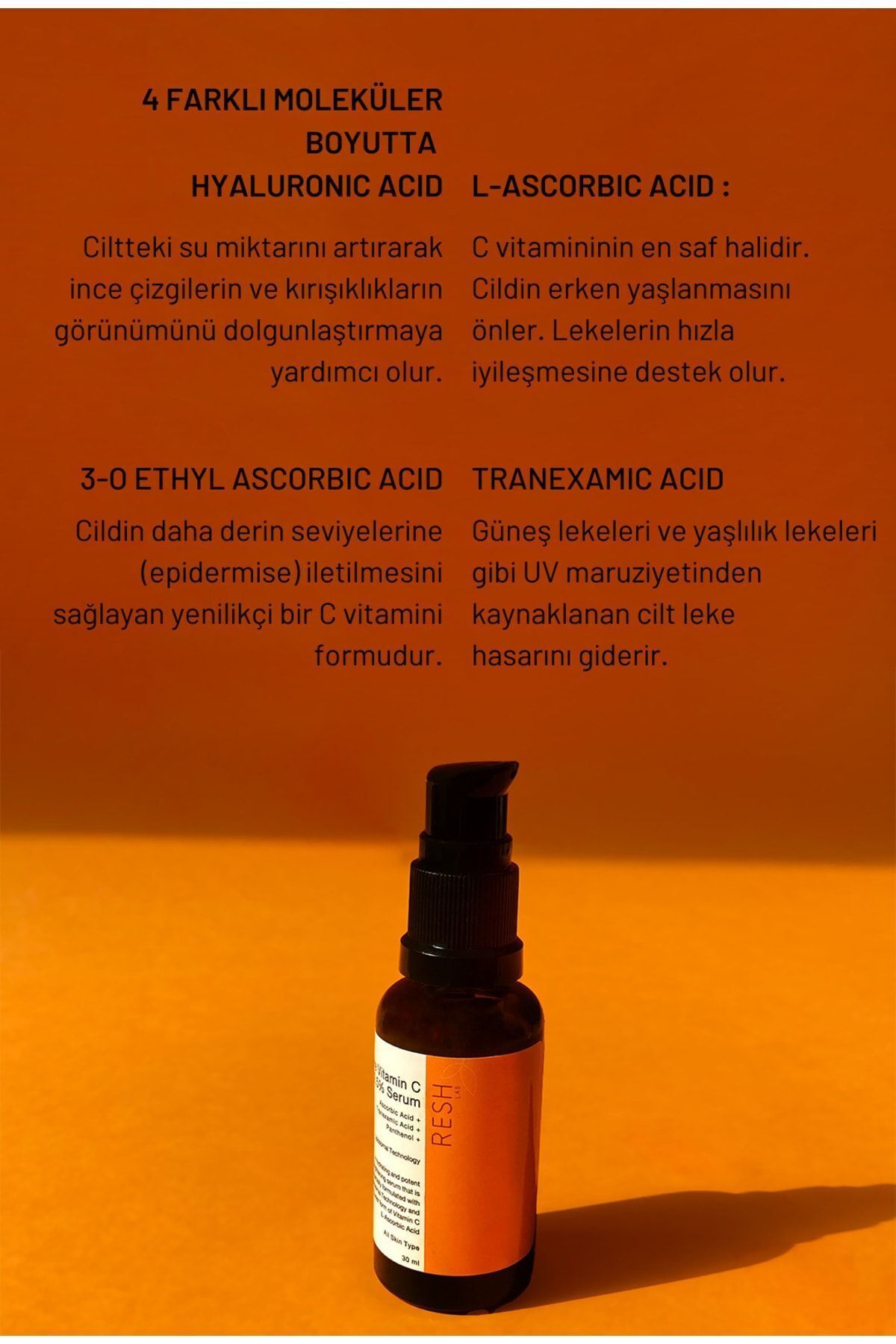 سرم پوست ویتامین C خالص 12.5 ٪ RESH LAB