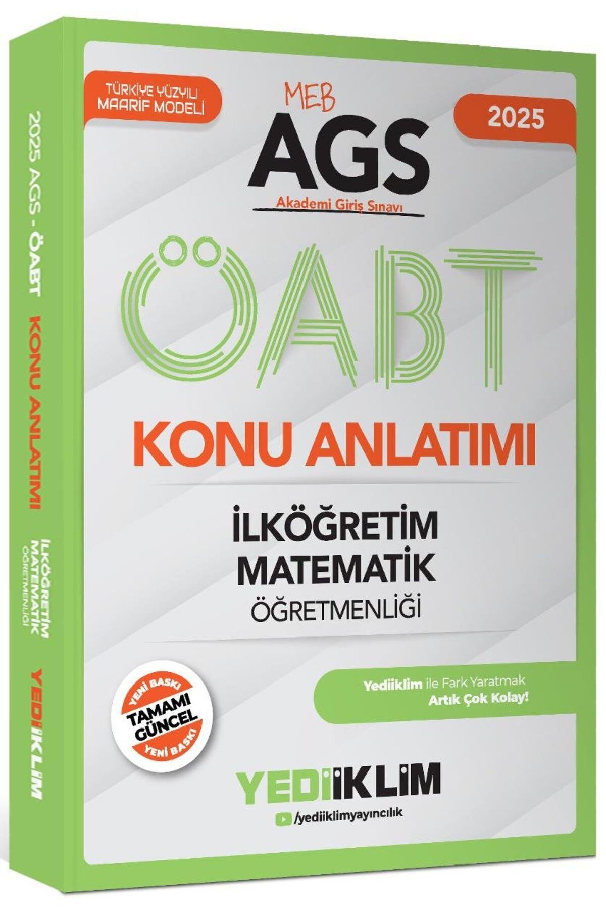 Yediiklim Yayınları Yediiklim 2025 MEB AGS ÖABT İlköğretim Matematik Öğretmenliği Konu Anlatımı