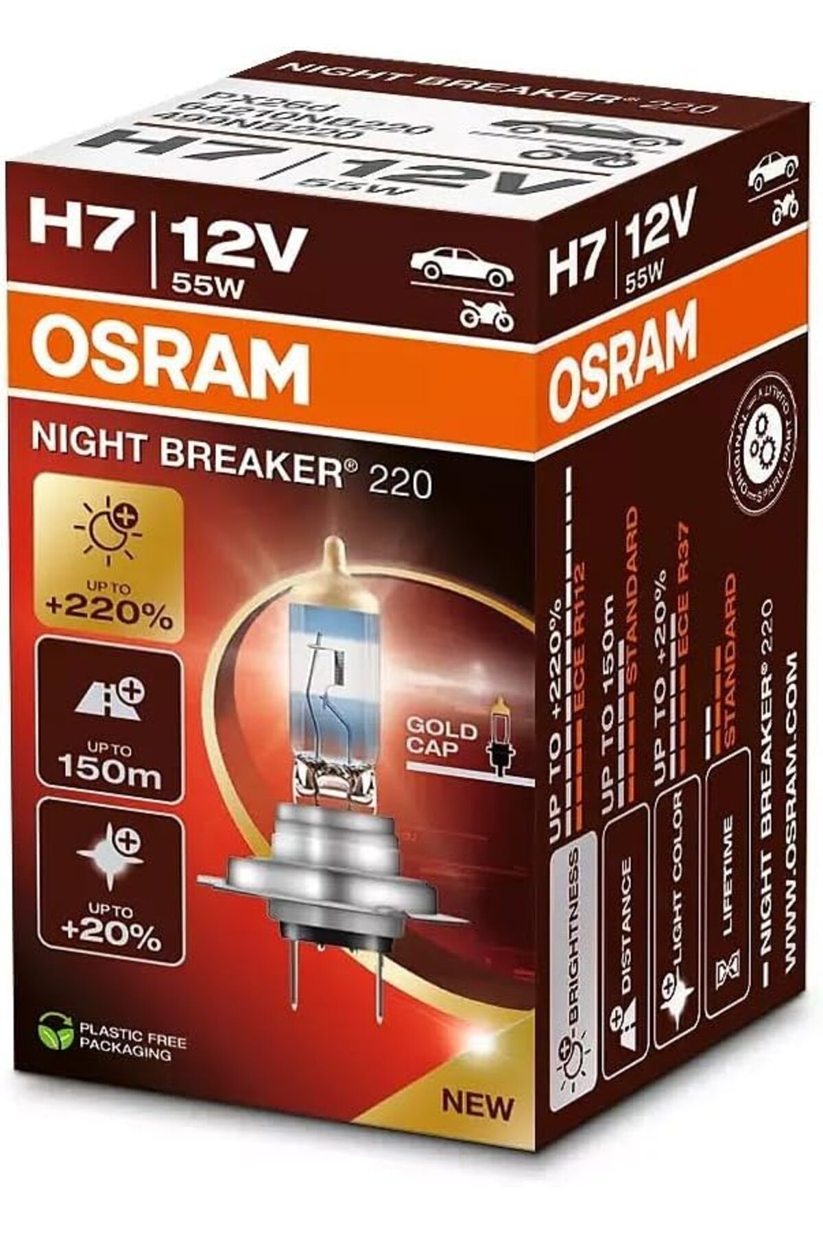 STOREMAX cmllashop Ampul Ultra Life H7 12V 55W 4 yıl Garantili, Daha uzun kullanım süresi ‎64210ULT-HCB