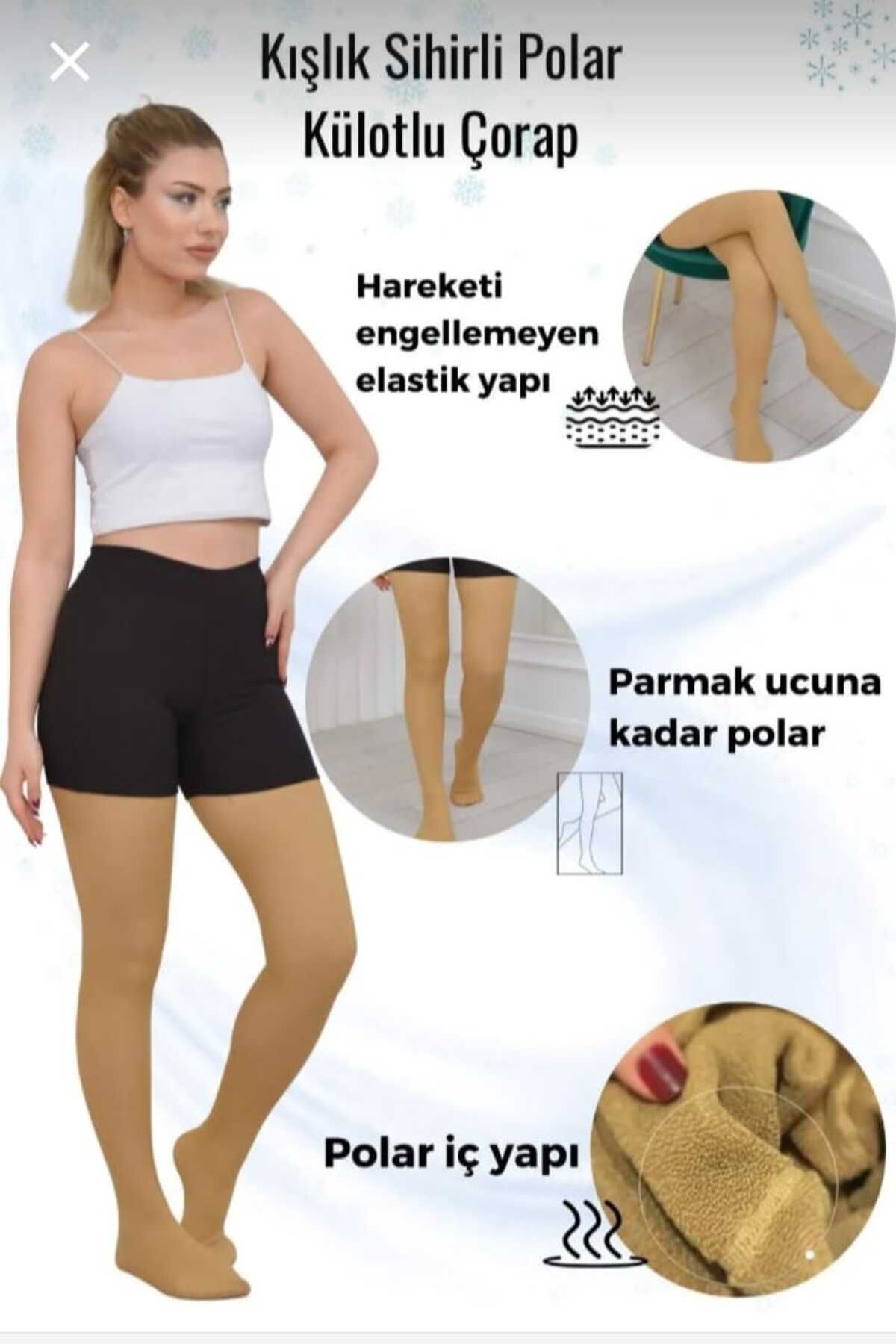 SOFT İçi Peluş Sıcak Tutan Külotlu Çorap inceltici Fit külotlu Çorap