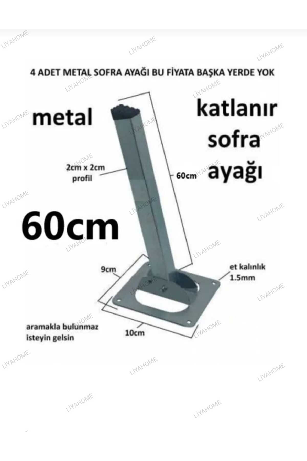 LİYAHOME Metal Katlanir Yer Sofrasi Ayaği 60cm