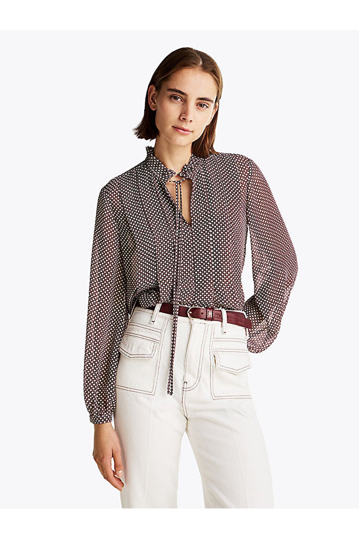 Tommy Hilfiger Print Sheer Relaxed Blouse