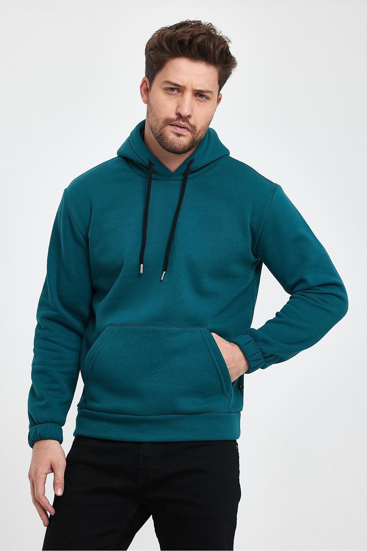 Cavla Collection ERKEK KOLU LASTİKLİ KAPŞONLU SWEAT