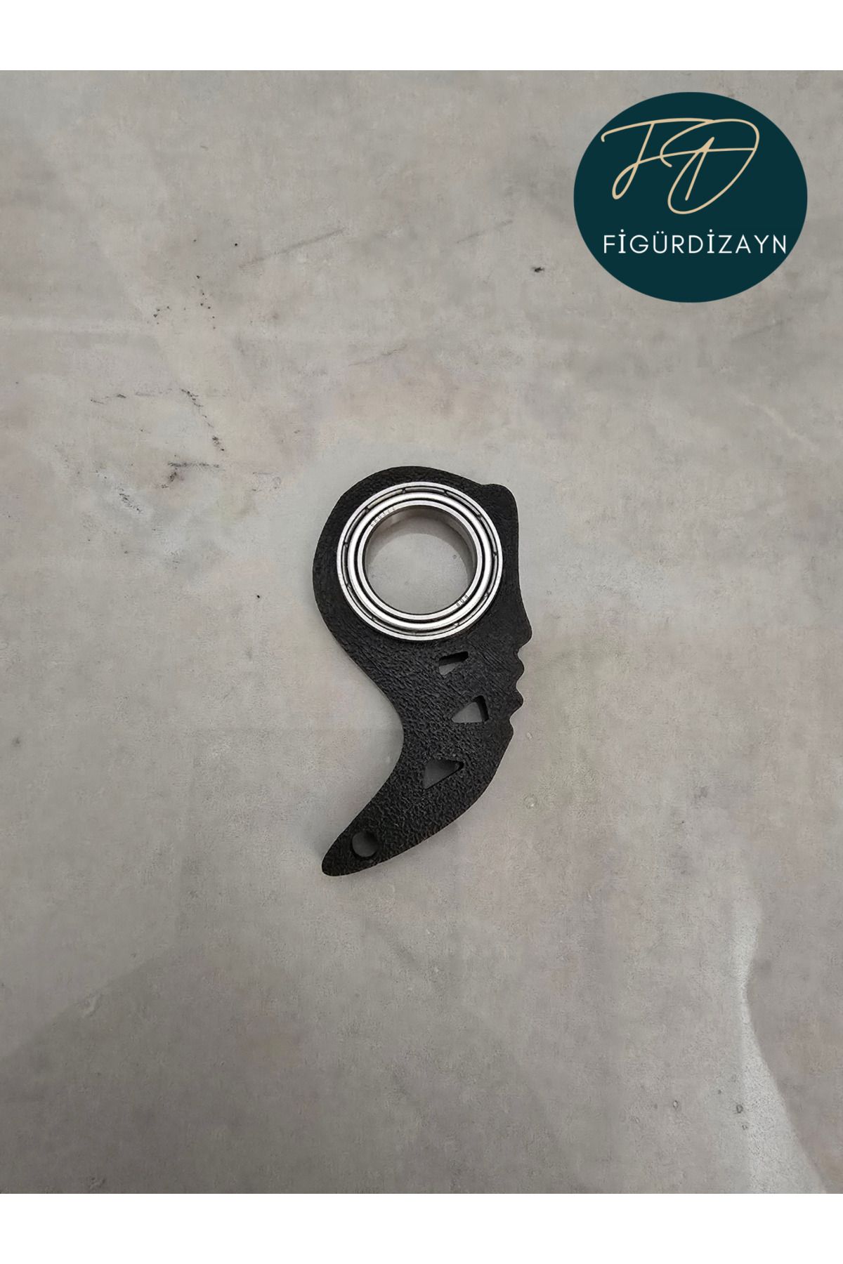 FigürDizayn Keyrambit V2 Pro Anahtarlık Siyah Rulmanlı