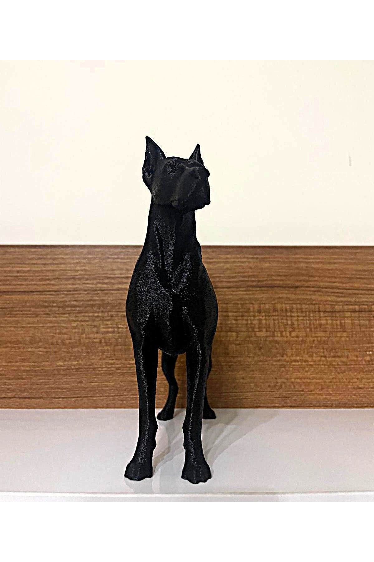 HobiHub Gerçekçi Pütürlü Yüzeyli Doberman Figürü – 15 cm Dekoratif 3D Baskı