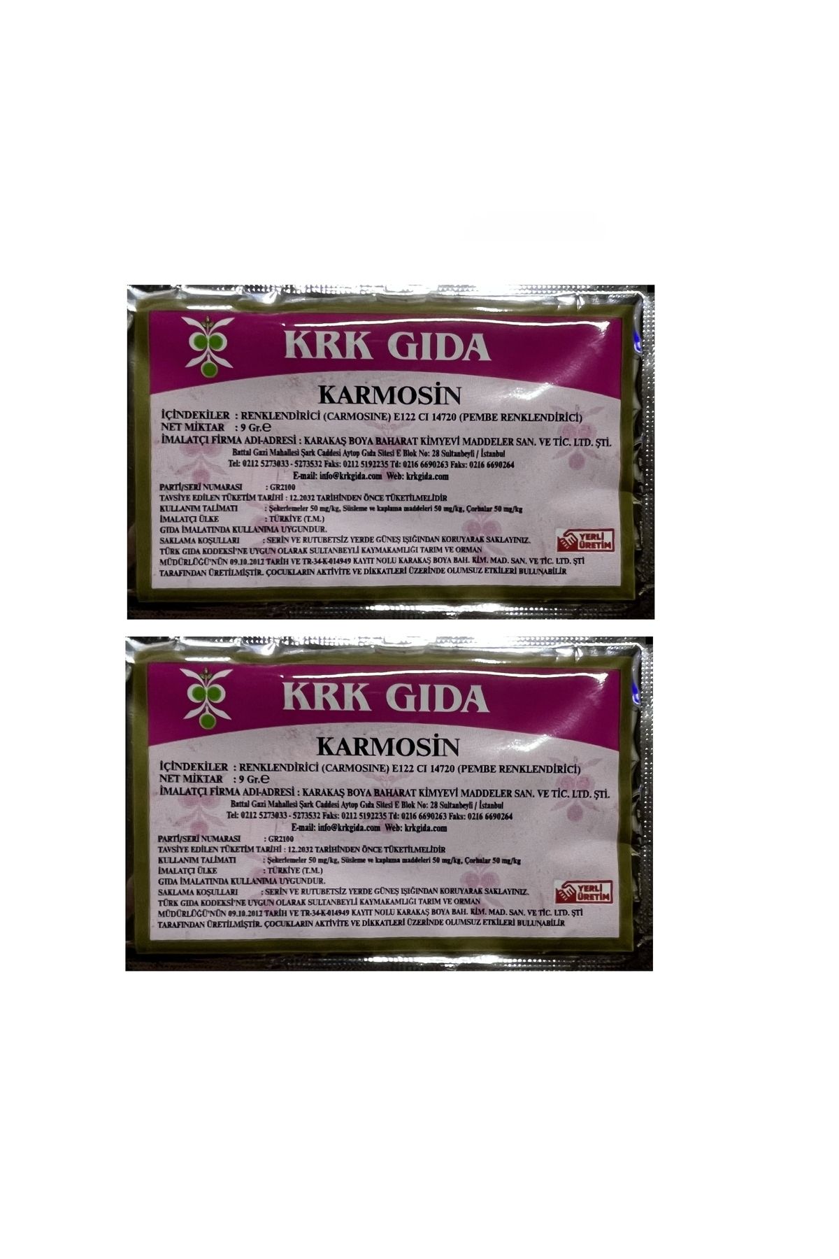 Krk Gıda-Powder Pink Coloring Food Dye - 9 Gr 2 Pieces 1