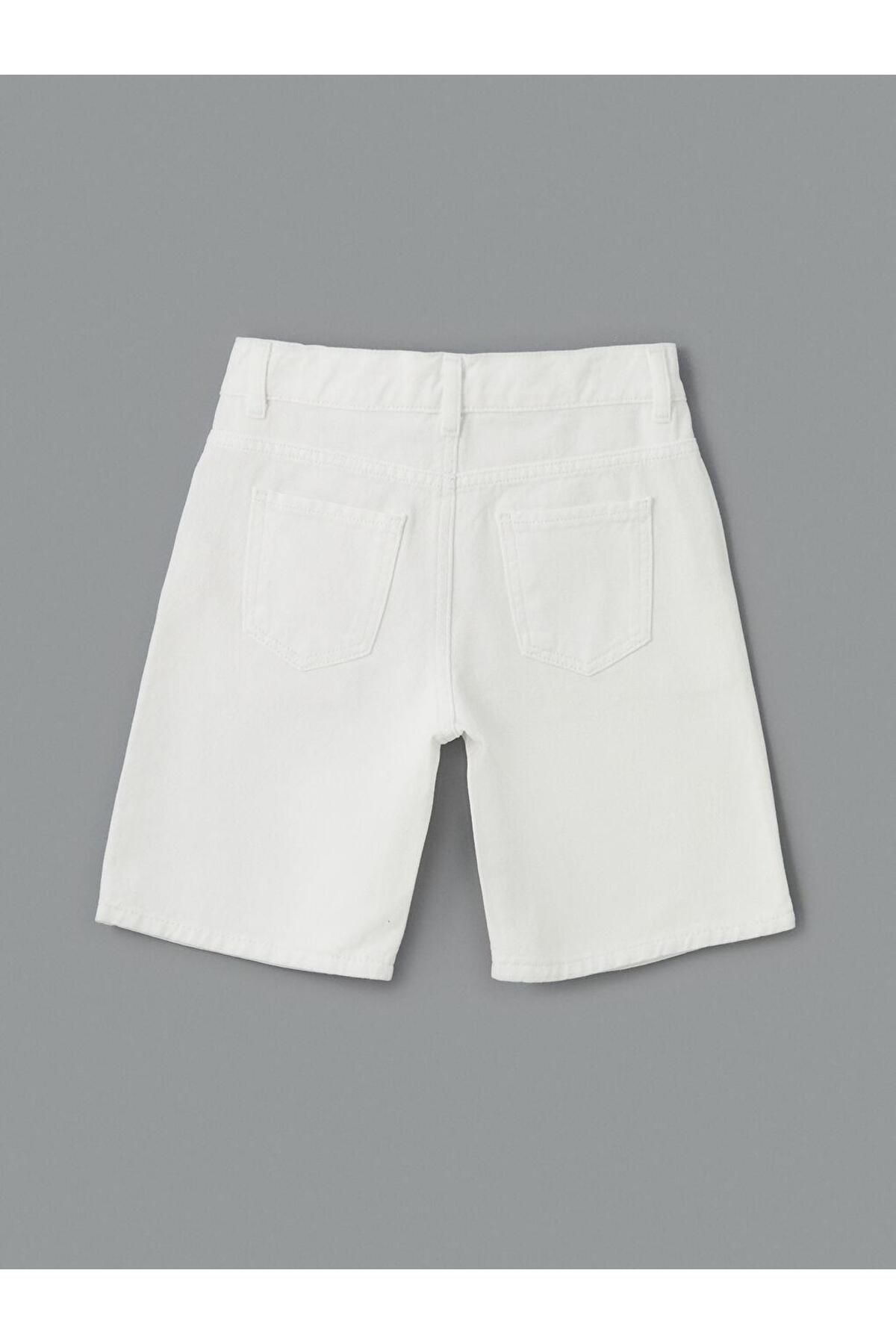 LC Waikiki-Lcw Kids Boys' Jeans Shorts with Adjustable Elastic Waist 2