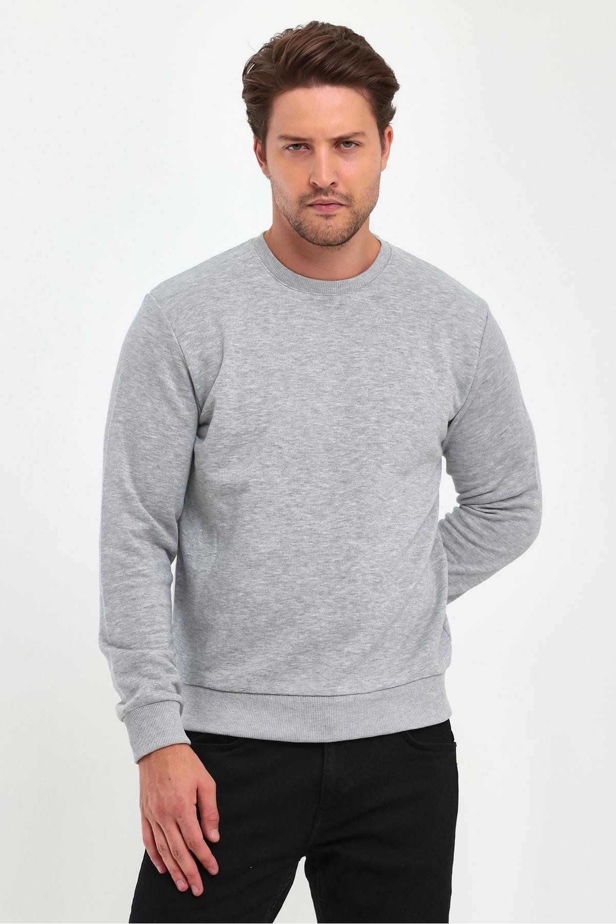 Cavla Collection ERKEK SIFIR YAKA 3 İPLİK ŞARDONSUZ SWEAT