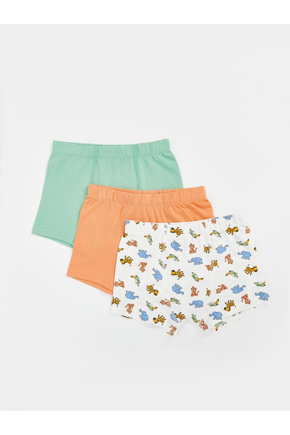 LC Waikiki LCW Kids Beli Lastikli Baskılı Erkek Çocuk Boxer 3'lü