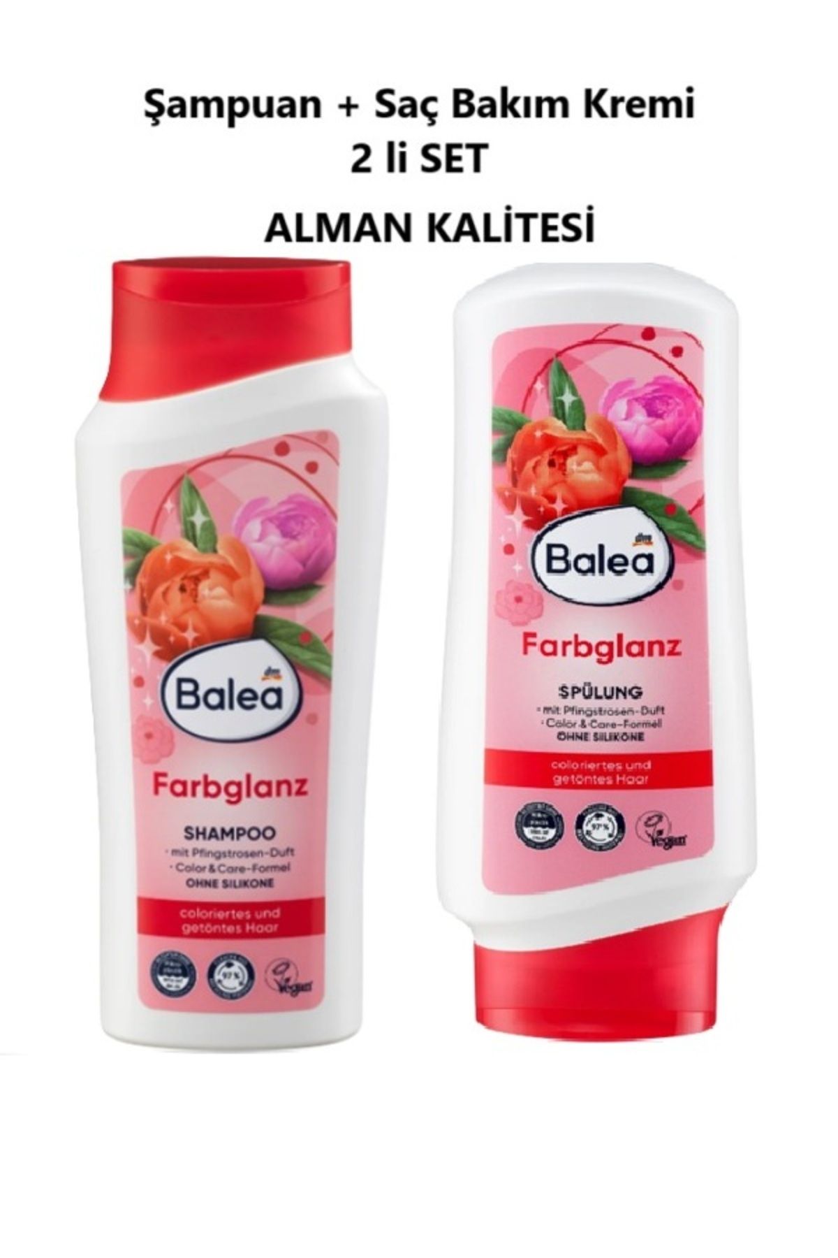 BALEA ŞAMPUAN 300 ML + SAÇ BAKIM KREMİ 300 ML 2Lİ SET Boyalı saçlar için Şakayık Kokulu