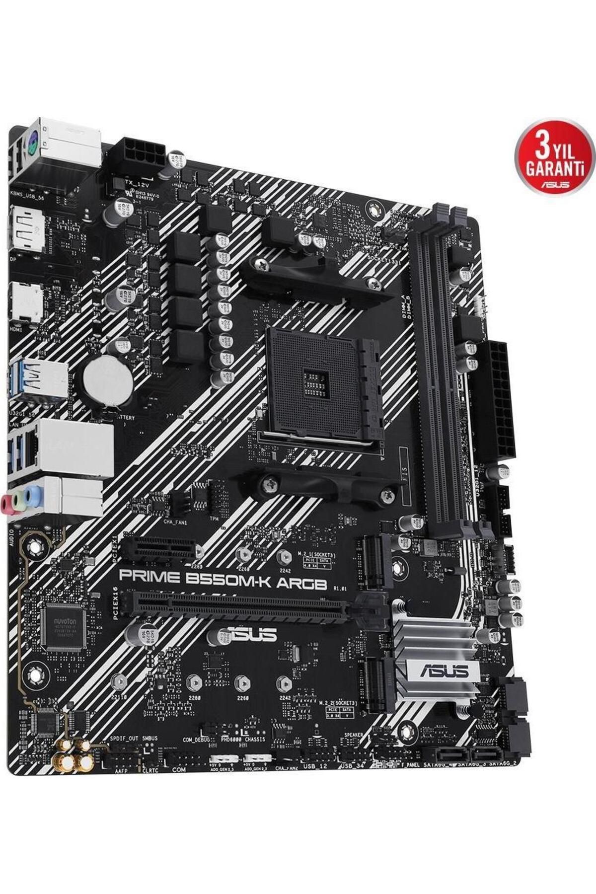 Prıme B550m-k Argb Am4 Ddr4 Ses Glan Dp/hdmı Sata3 Usb3.2 Matx - 5