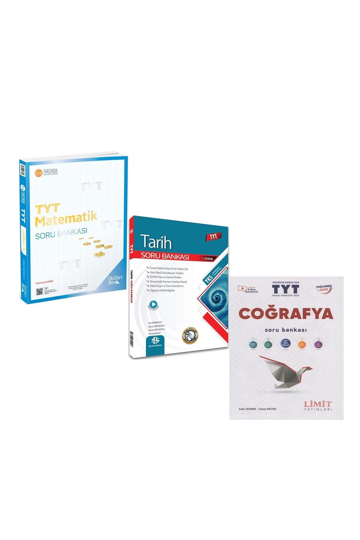 Ankara Kitap Merkezi TYT Tarih Coğrafya Matematik Soru Bankası 3 Kitap Set