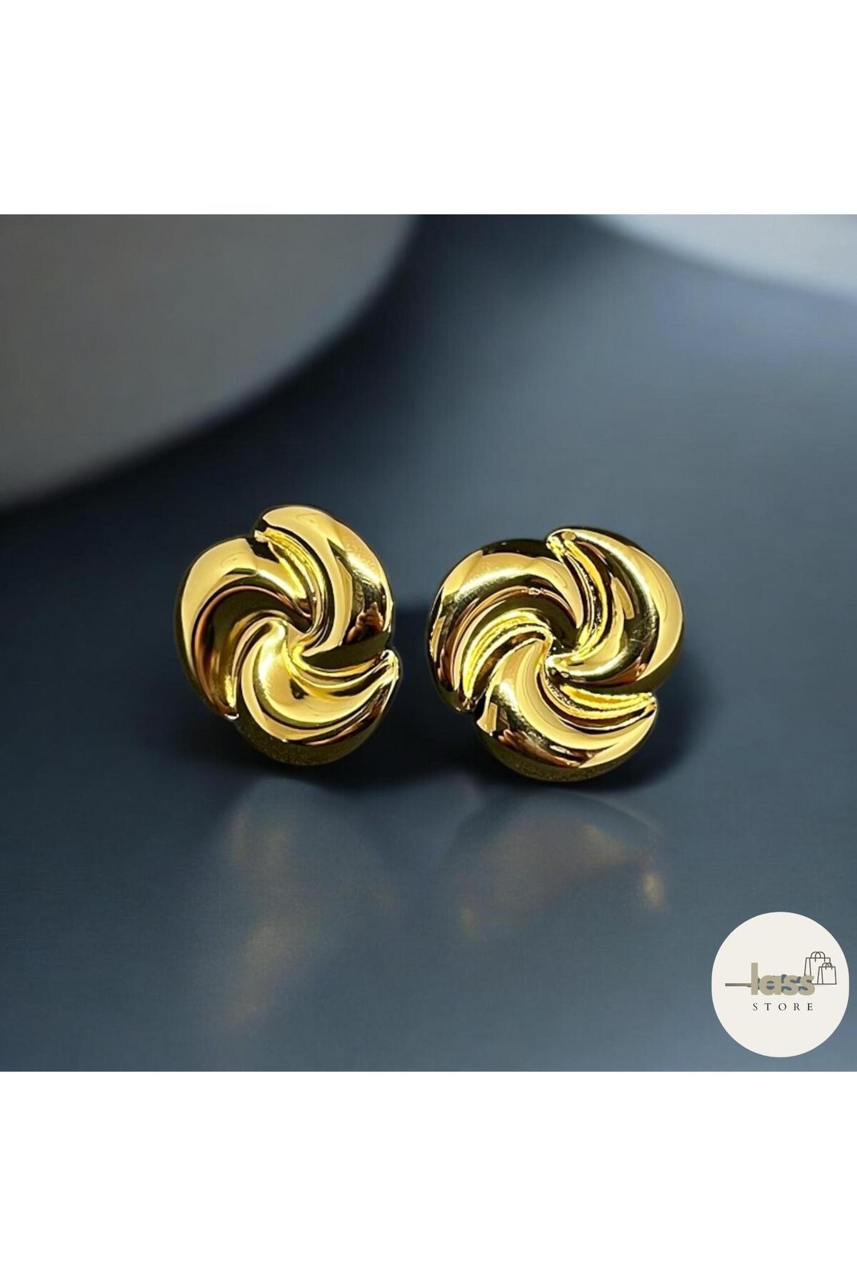 LASSSTORE ÇELİK GOLD DESEN KÜPE