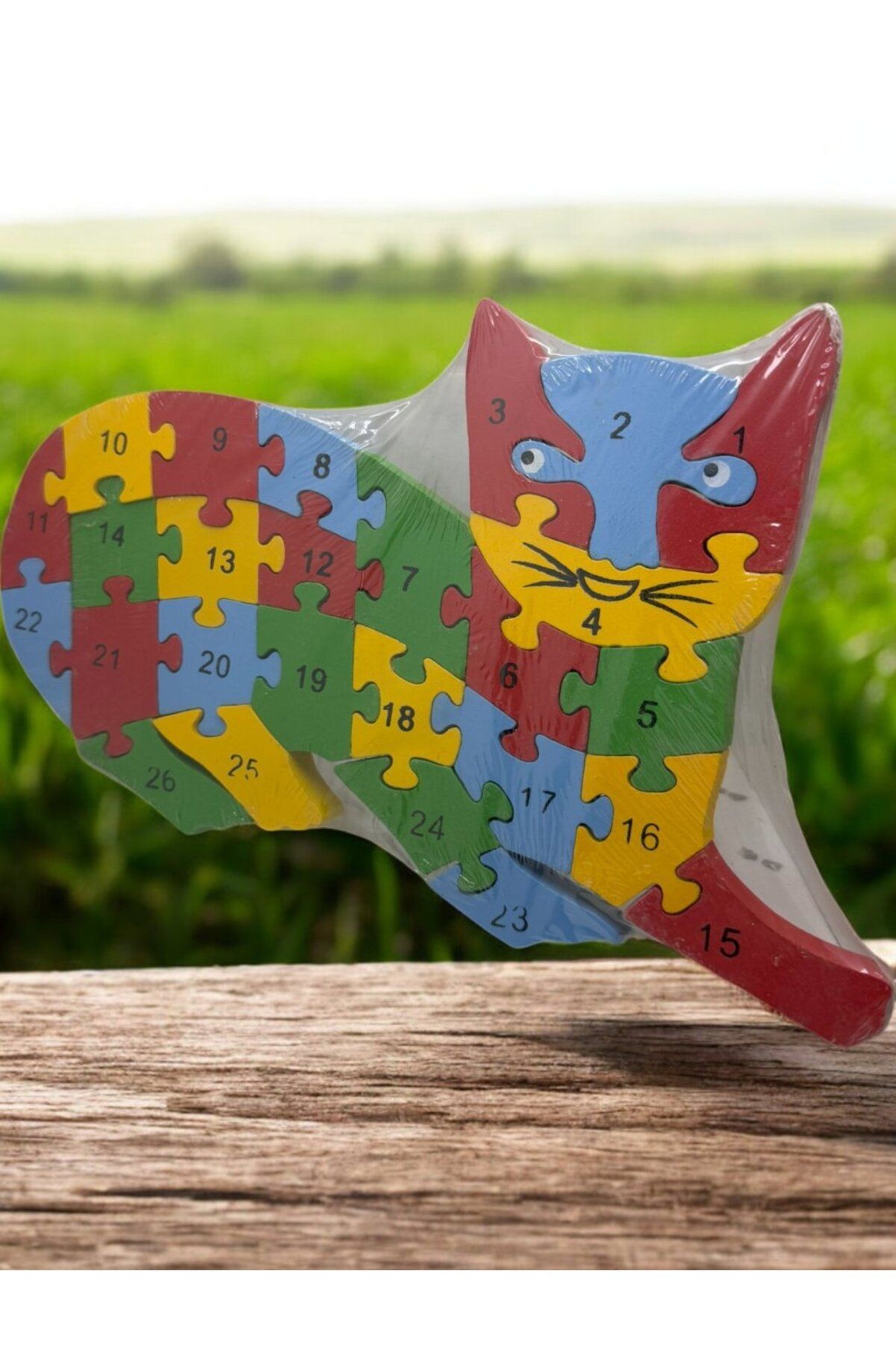 Nira Hediyelik Ahşap Kedi Figürlü Puzzle Yapboz