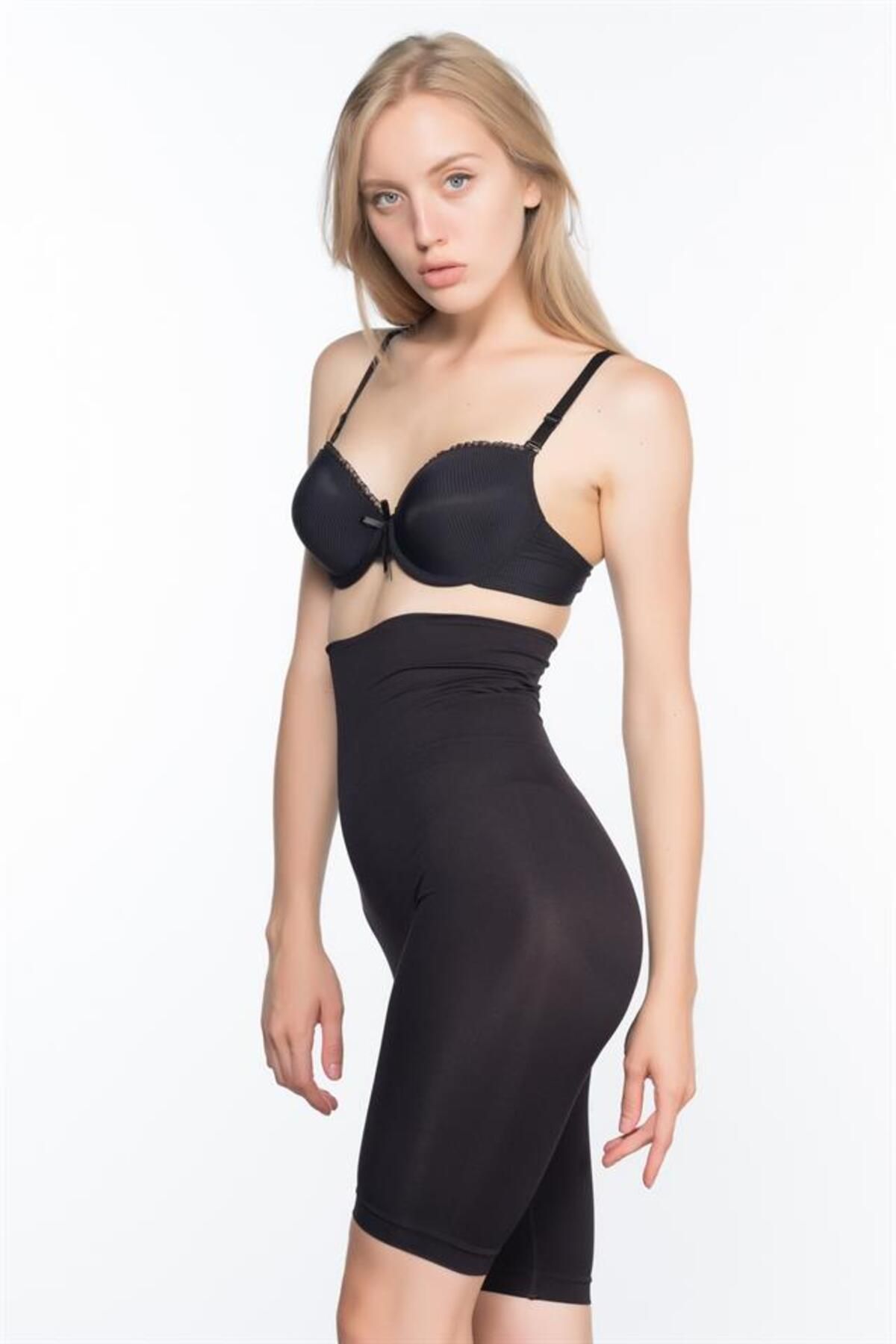 YNSGLOBAL Siyah Emay 3200 Pantolon Altı Soft Double Boxer Korse