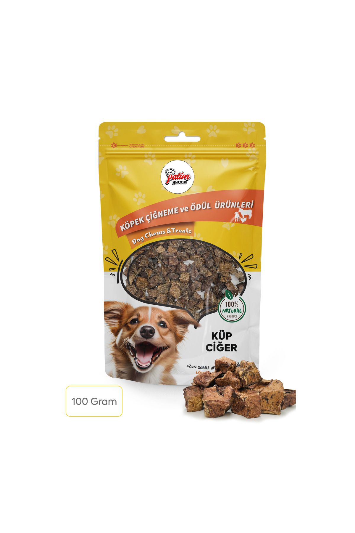 Patim Gurme Küp Ciğer 100 Gram %100 Doğal Köpek Ödül Maması