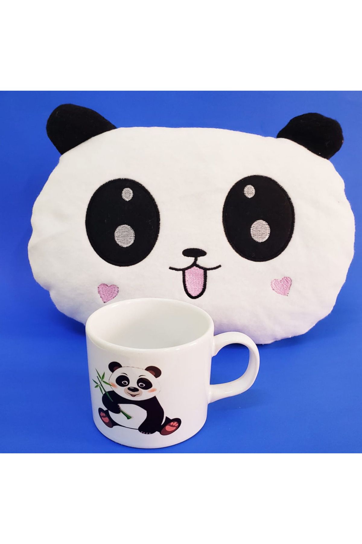 keyfimshop Sevimli Panda Polar Oyuncak 35*35cm Ve Panda Kupa Seti