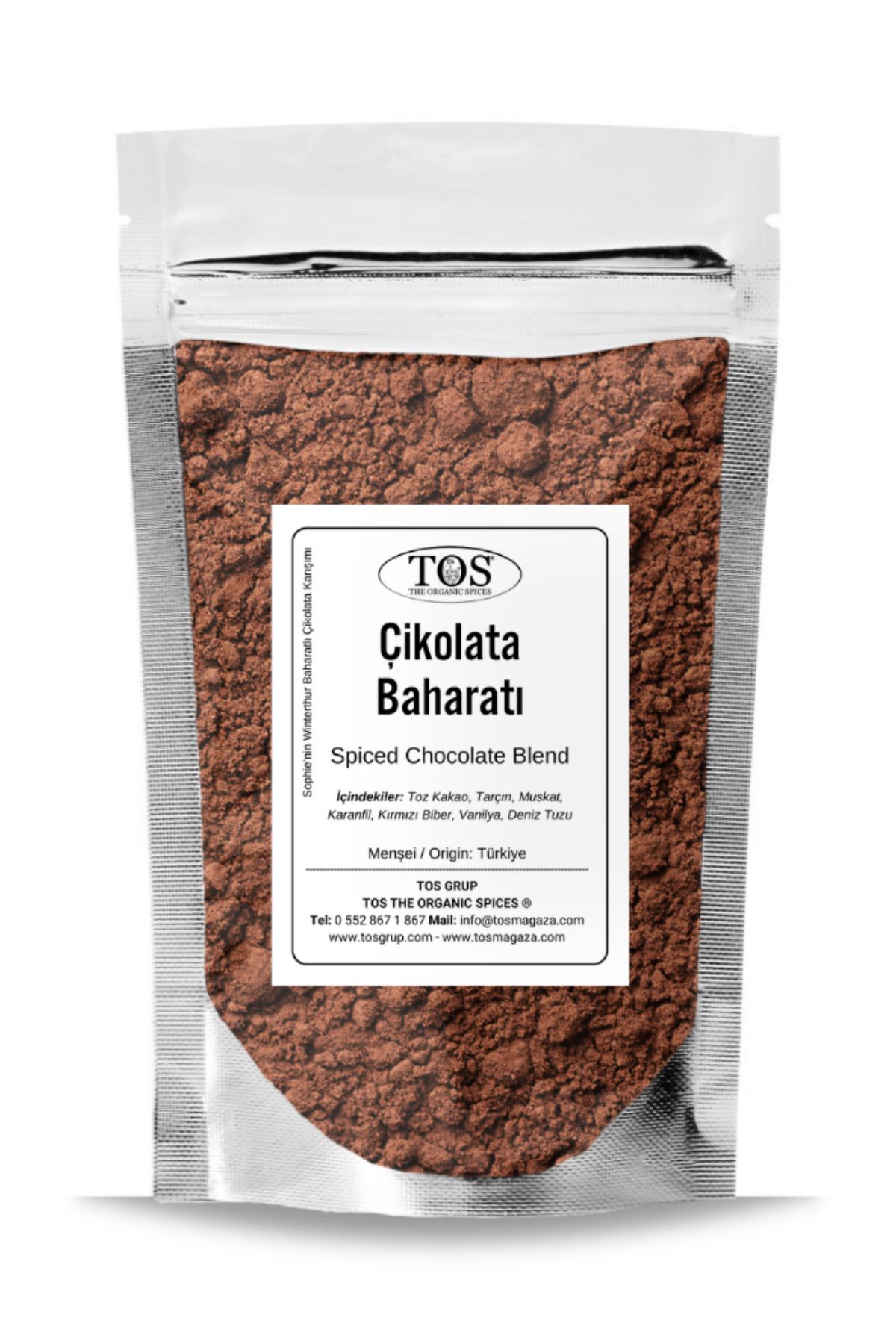 TOS The Organic Spices Sophie'nin Winterthur Baharatlı Çikolata Karışımı 250 gr Sophie's Winterthur Spiced Chocolate Blend