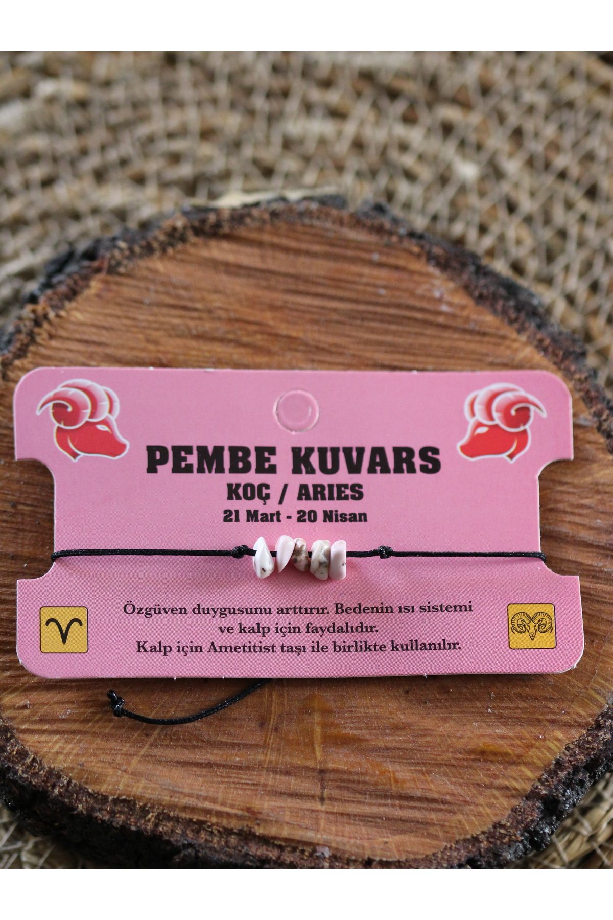 Paganca Pembe Kuvars Spiritüel Enerji Bileklik