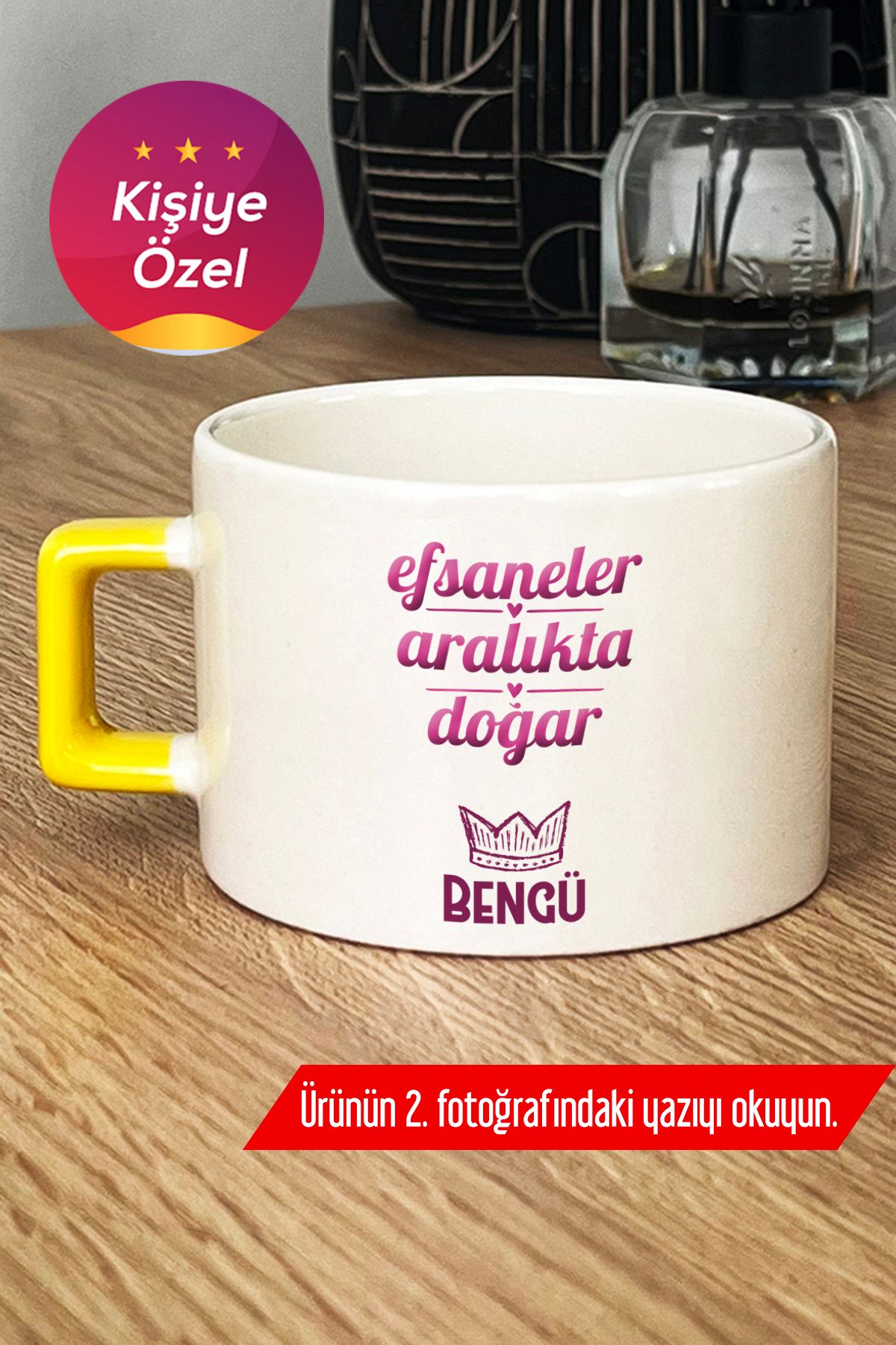 Hedizu Kişiye Özel Yay Oğlak Burcu Lüks Fincan Sarı Doğum Günü Hediyesi İ6M H4E