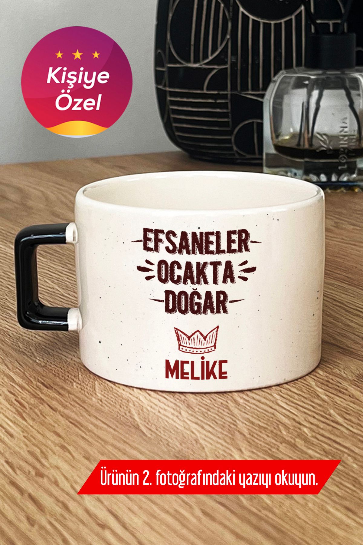 Hedizu Kişiye Özel Efsaneler Ocakta Doğar Lüks Fincan Siyah Doğum Günü Hediyesi S9Q R4D